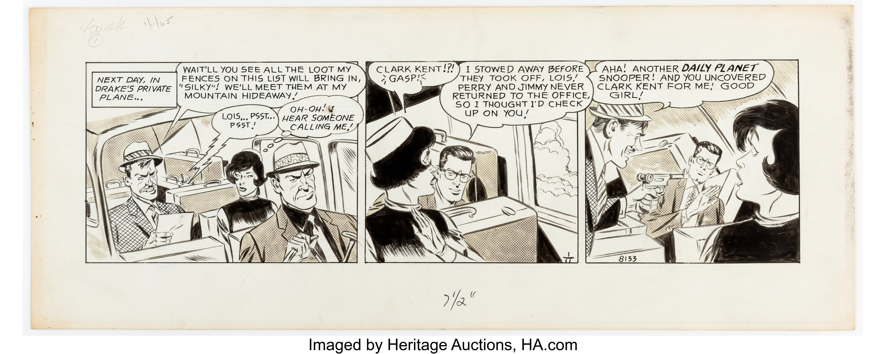 Wayne Boring Superman Daily Comic Strip Original Art Group of 2, | Lot ...