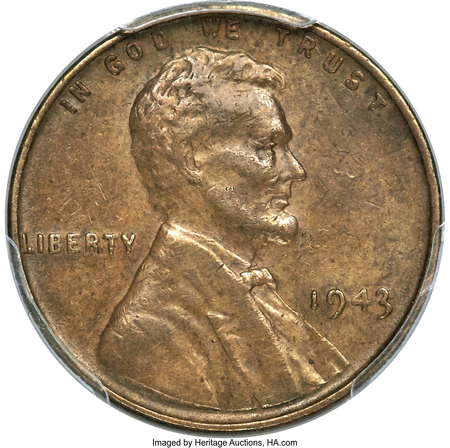 1943 CENT Struck on a Bronze Planchet XF45 PCGS.... Lincoln Cents | Lot ...