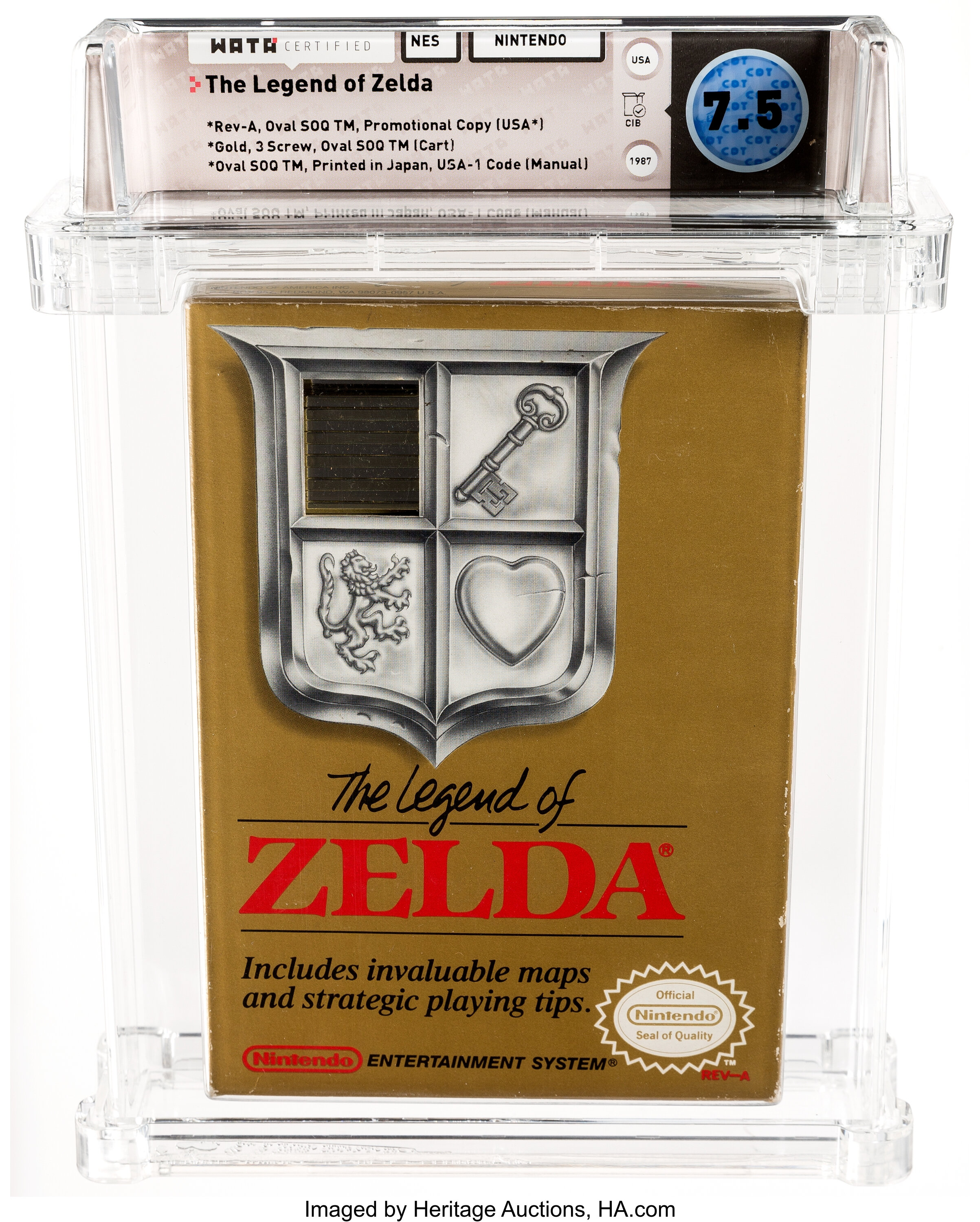 LEGEND OF ZELDA 1 NES 5 SCREW 1ST PRINT CART, MAP & BOOKLET