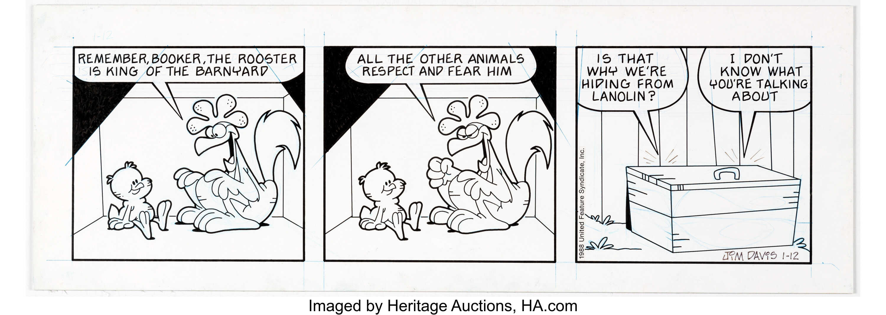 Jim Davis Us Acres Daily Comic Strip Original Art Dated 1 12 Lot Heritage Auctions