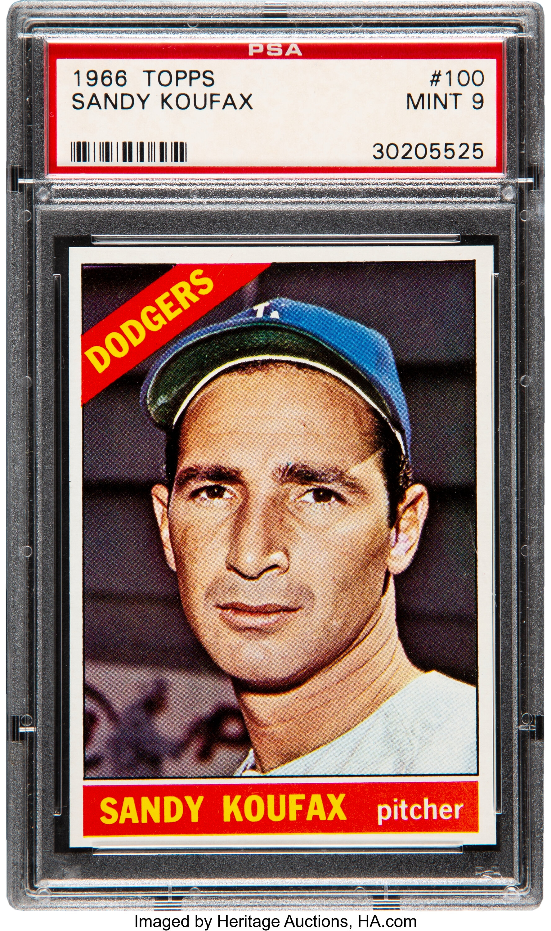 1966 Topps Sandy Koufax #100 PSA Mint 9 - None Higher. Baseball, Lot  #81228