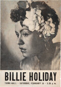 Billie Holiday 1946 New York City Concert Handbill.. ... Music | Lot ...