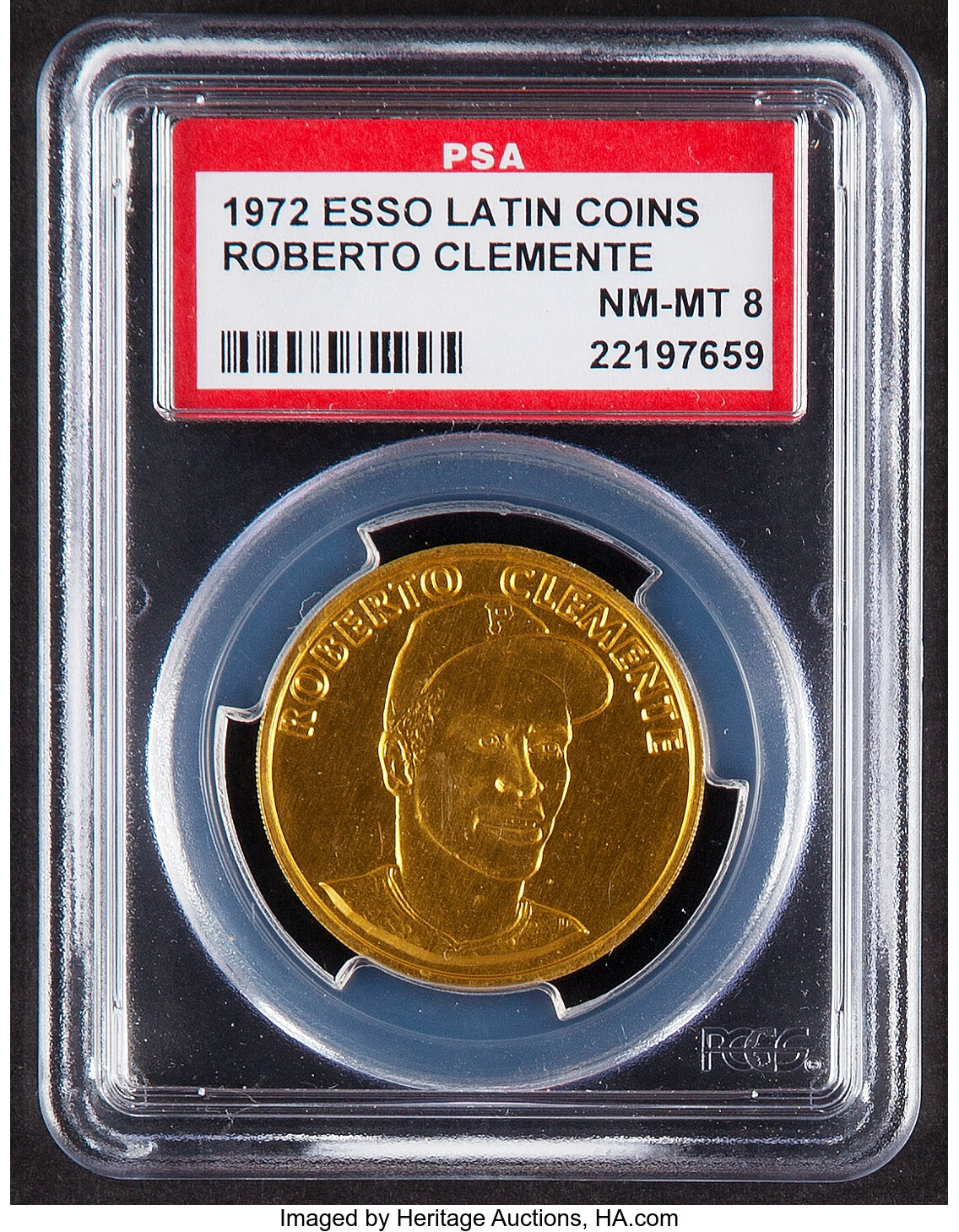 1972 Esso Latin Coins Roberto Clemente PSA NM MT 8 Baseball