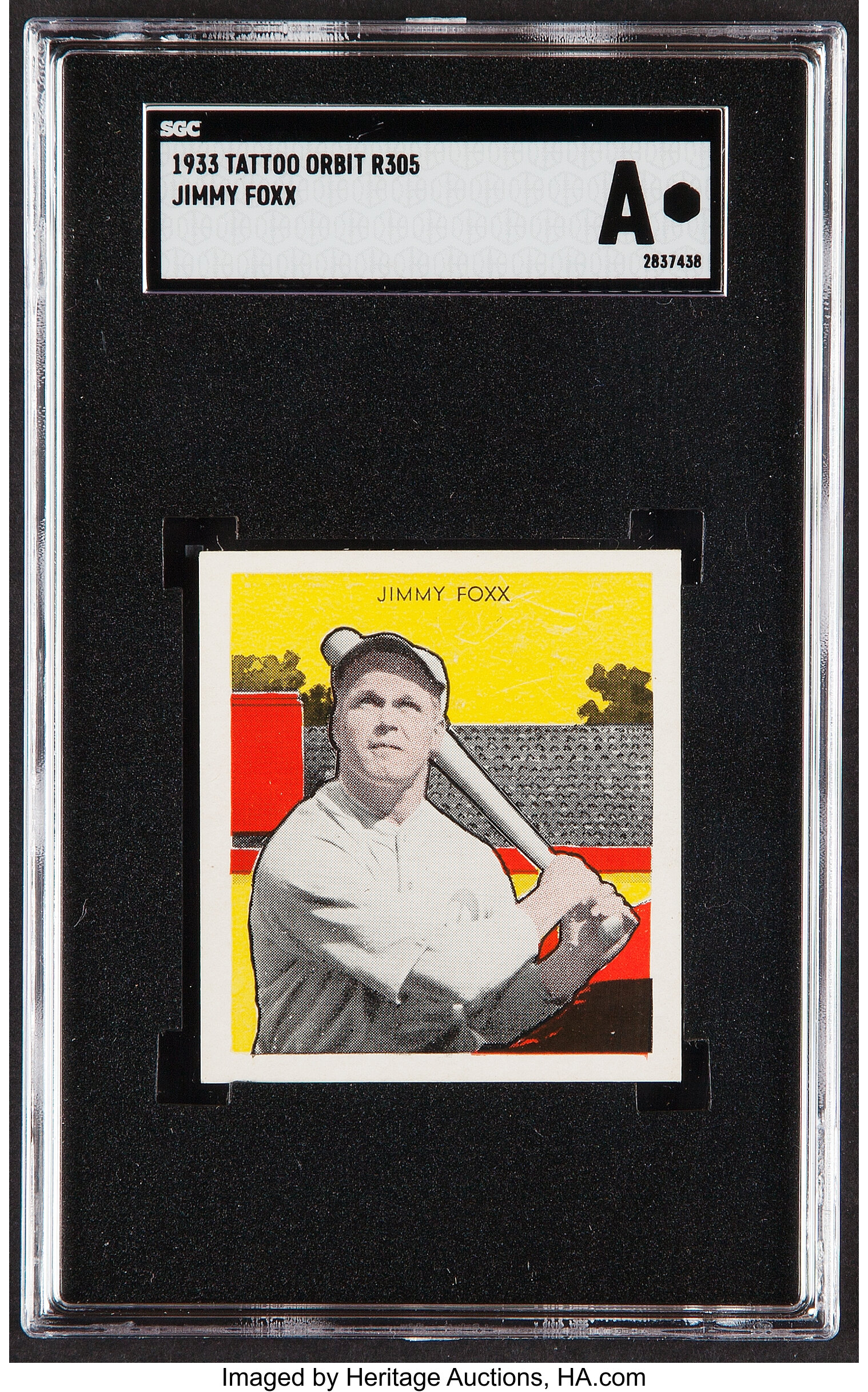 Sold at Auction: Jimmy Foxx Baseball Exhibit Card