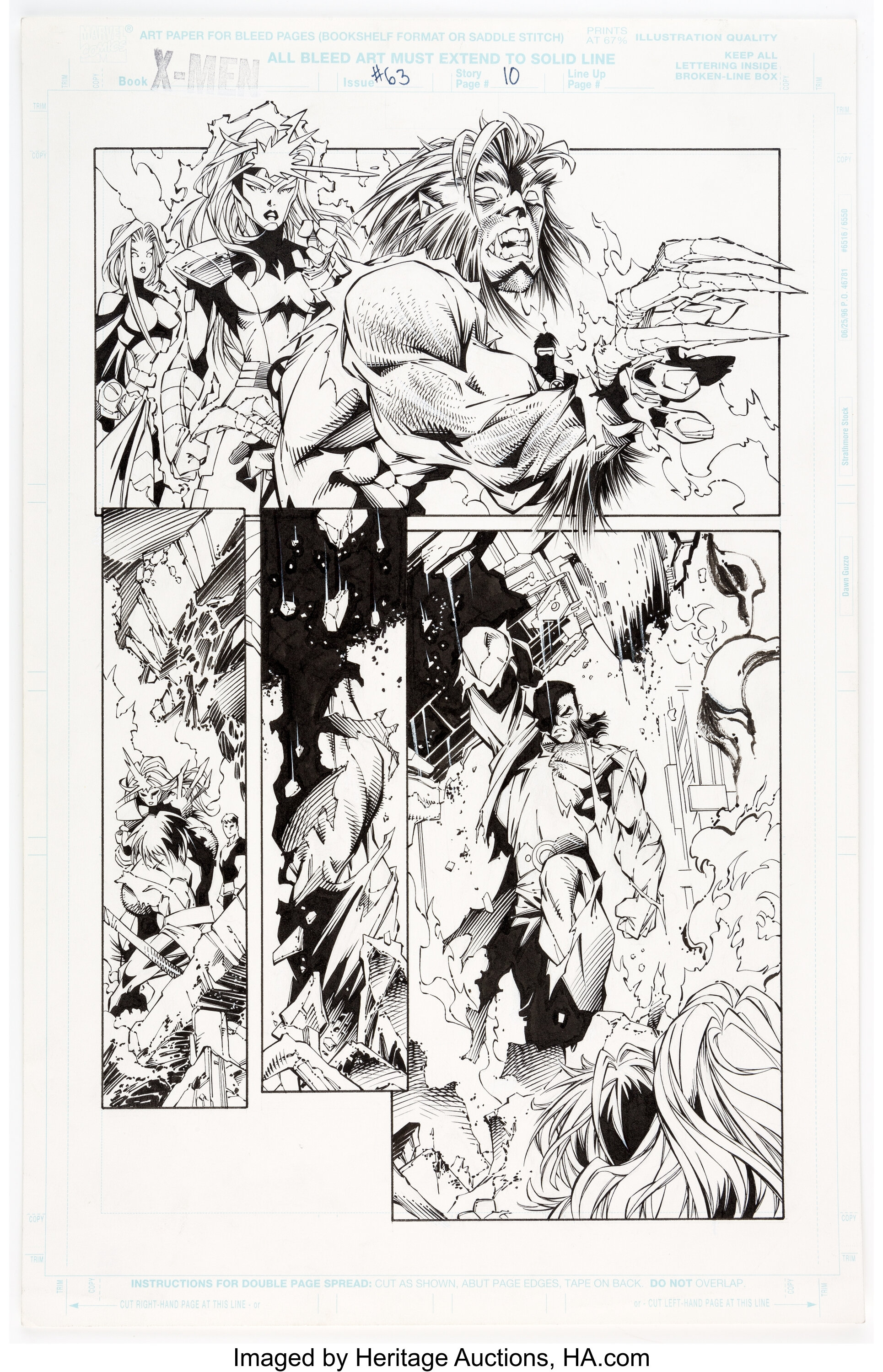 Carlos Pacheco and Art Thibert X-Men #63 Page 10 Original Art | Lot ...