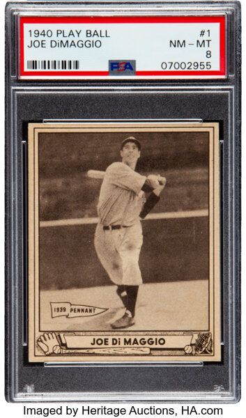 1940 Play Ball Joe Dimaggio Signed Porcelain Baseball Card PSA DNA Aut —  Showpieces Sports