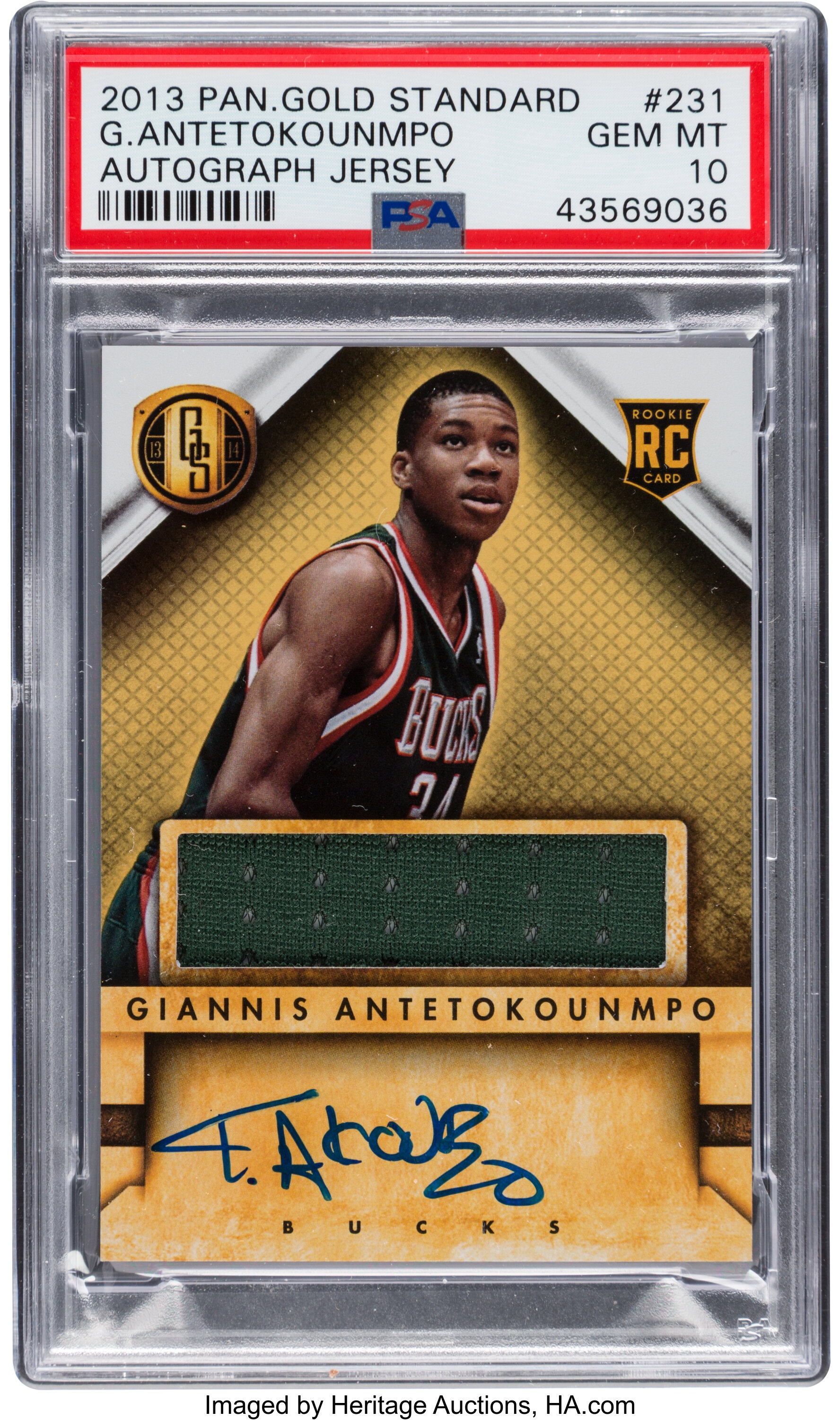 2013 14 Panini Gold Standard Giannis Antetokounmpo Rookie Relic Lot 81578 Heritage Auctions