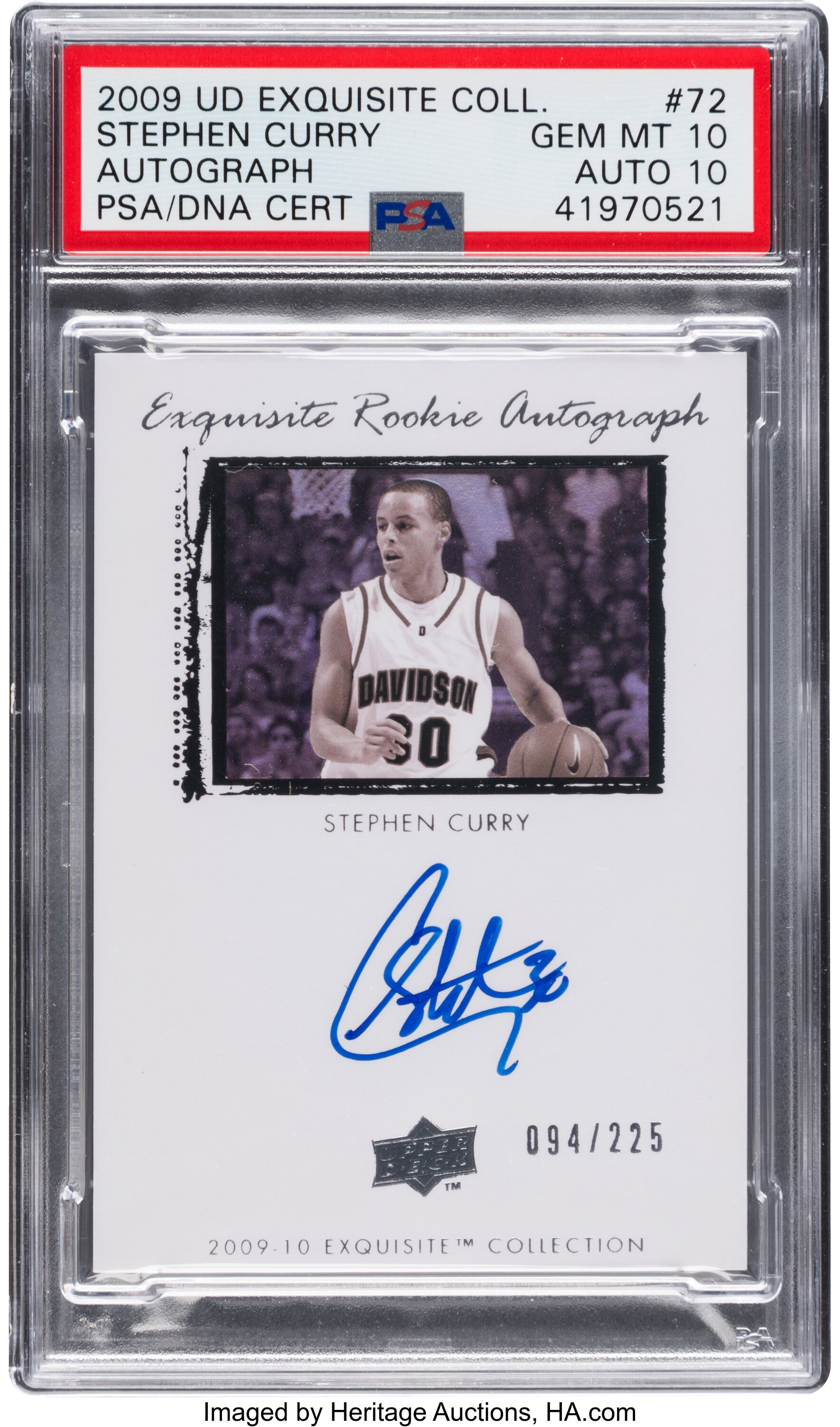 2009 Upper Deck Exquisite Collection Stephen Curry Rookie Autograph | Lot  #81577 | Heritage Auctions
