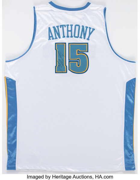 Carmelo Anthony Autographed Framed Nuggets Jersey