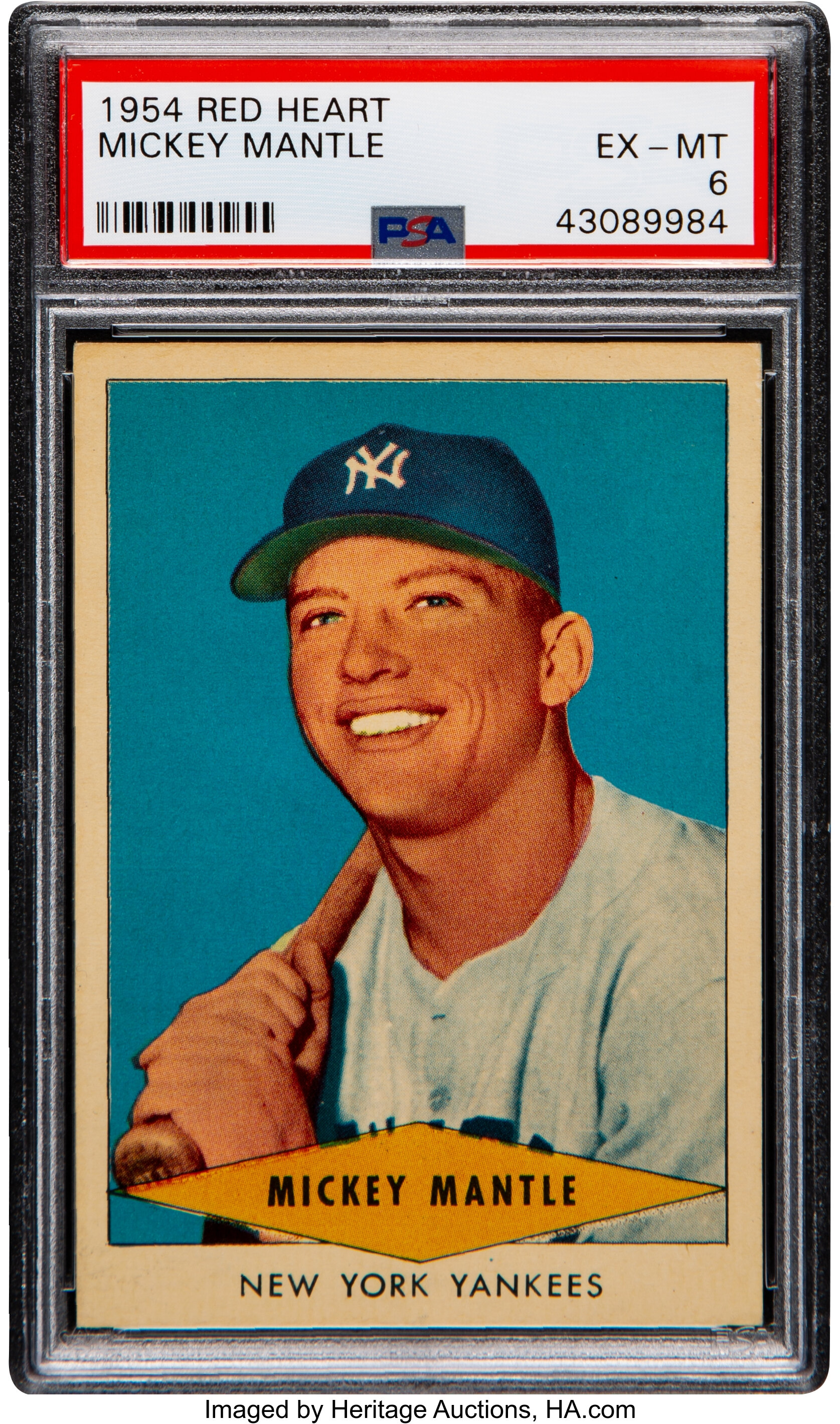 1962 Exhibits Red Stats Back Mickey Mantle SGC 60 EX 5. Baseball, Lot  #43025