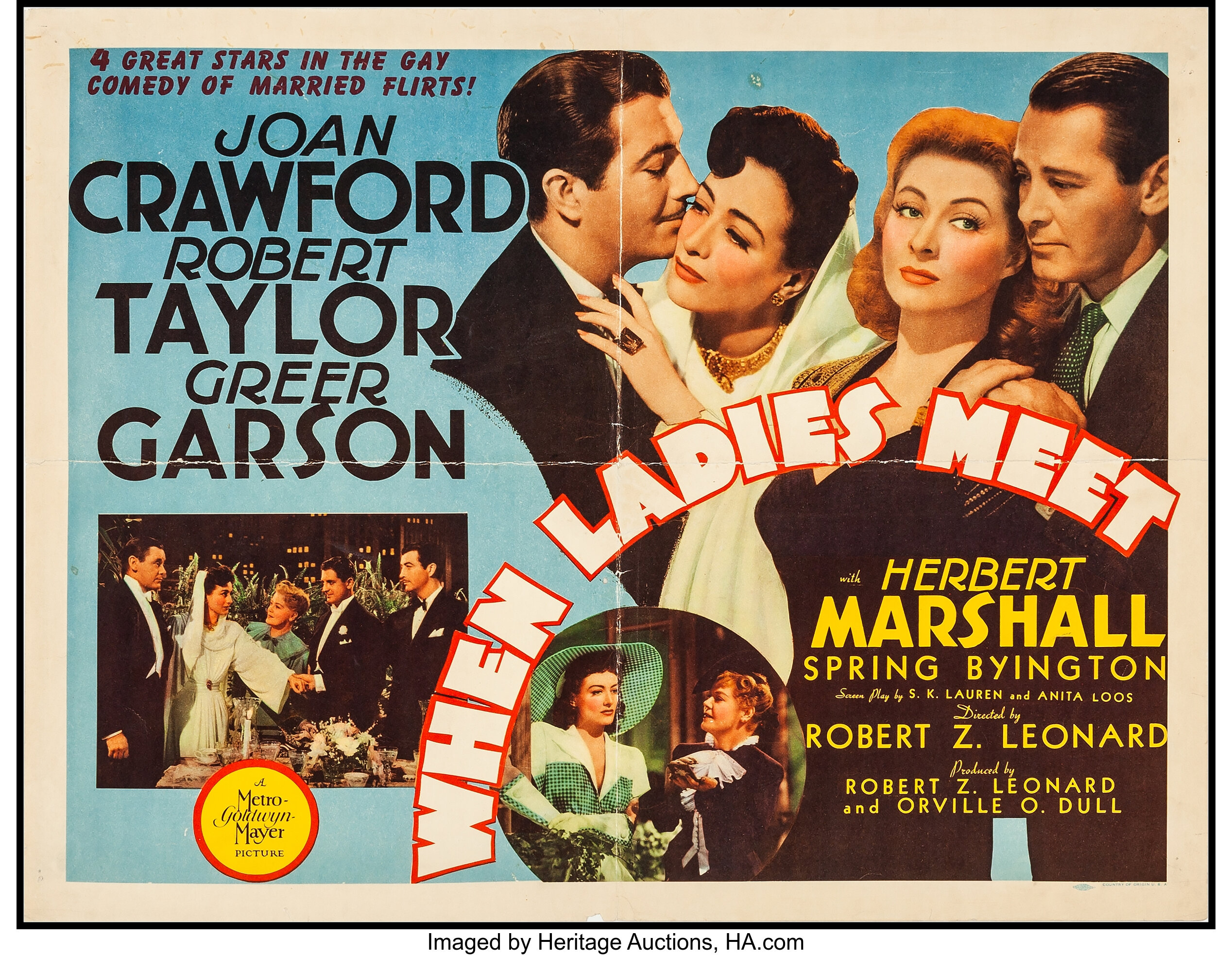 When Ladies Meet (MGM, 1941). Fine/Very Fine on Linen. Half Sheet | Lot ...