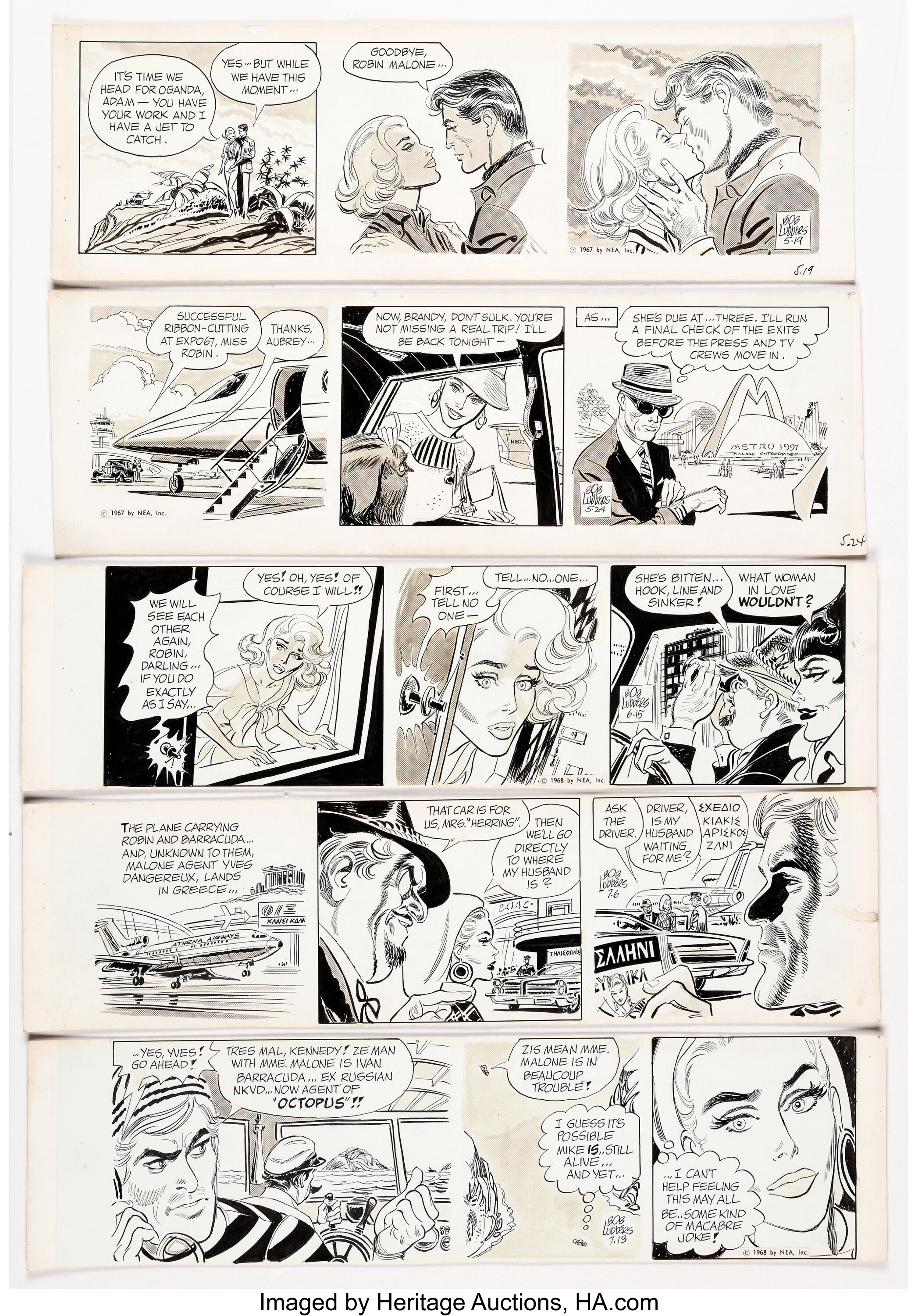 Bob Lubbers Robin Malone Daily Comic Strip Original Art Group Of 10 Lot 15131 Heritage Auctions 8623