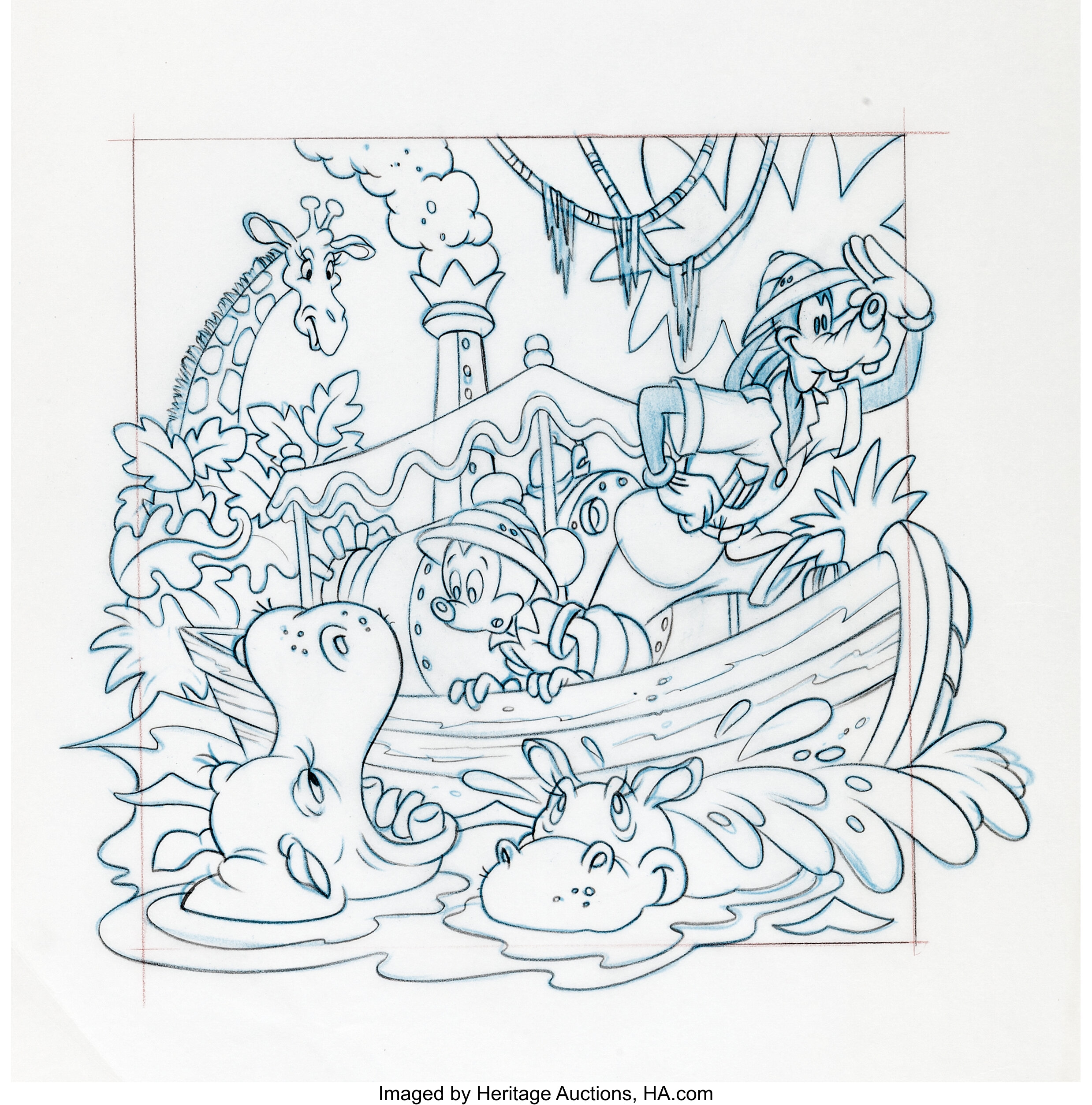 Disneyland's Jungle Cruise Book Art Group of 6 (Walt Disney, c. | Lot