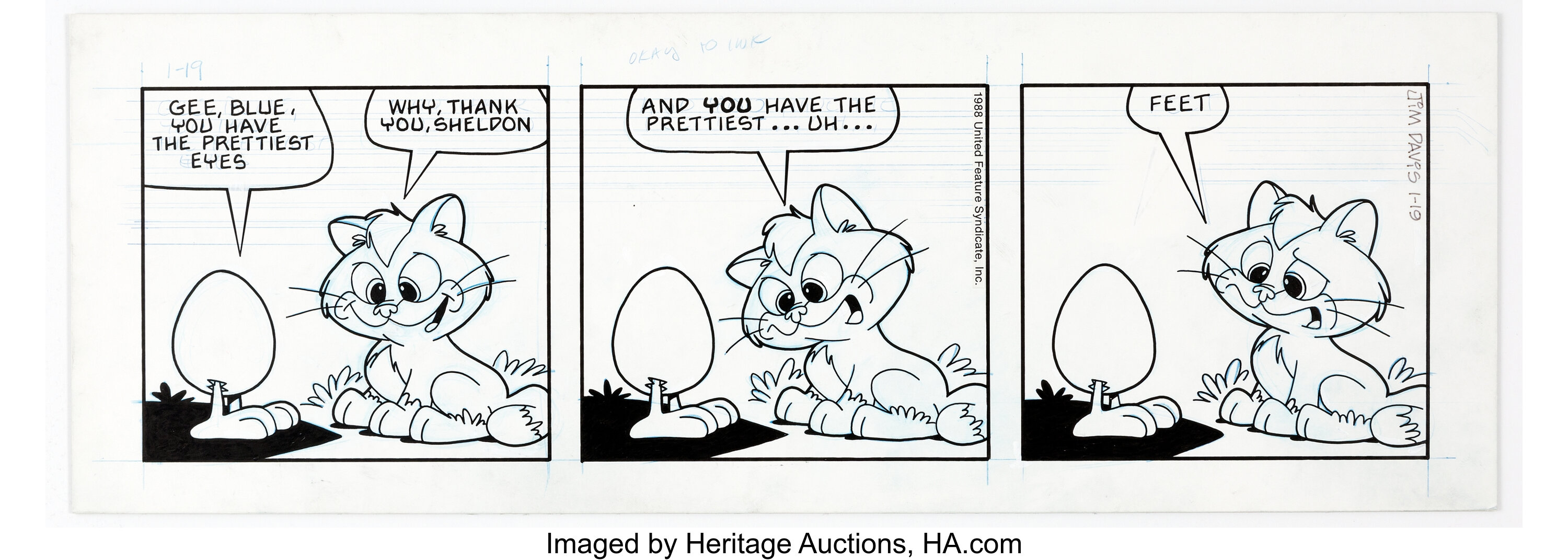 Jim Davis Us Acres Daily Comic Strip Original Art Dated 1 19 Lot Heritage Auctions