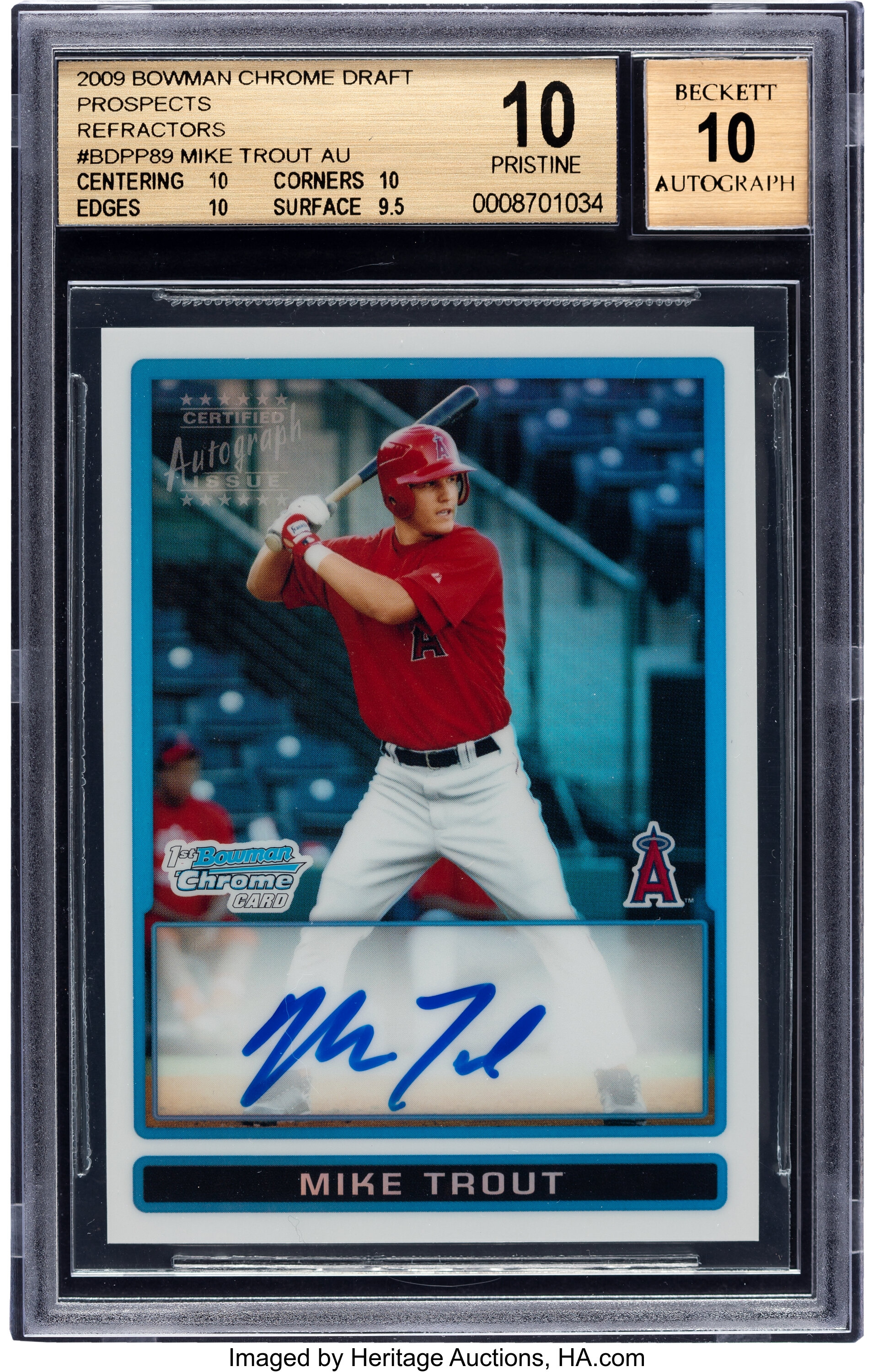 Mike Trout Vintage Baseball Player Printed Illustration Card / 