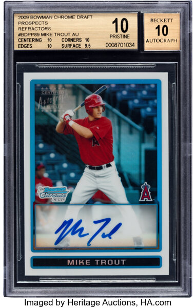 Mike Trout Autographed Rookie Cards Soaring