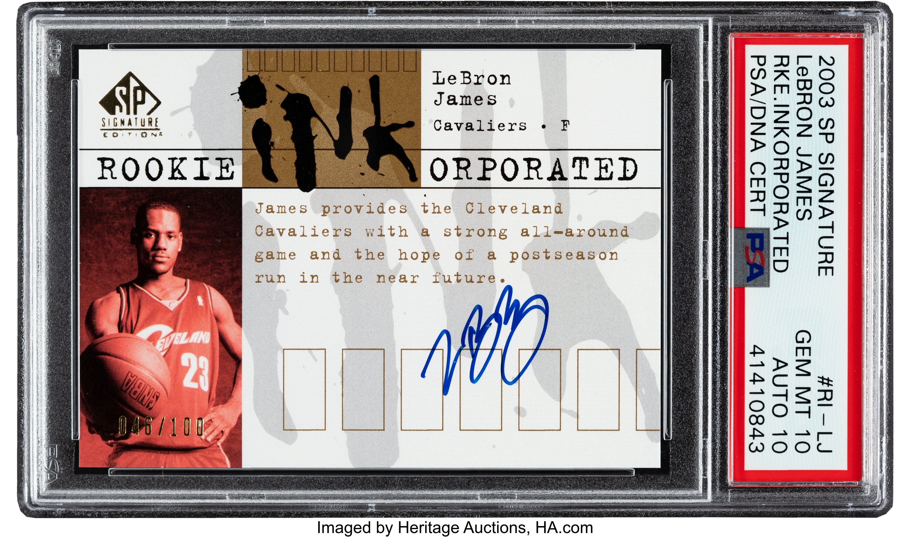 LeBron James Signed Jersey Upper Deck PSA/DNA Auto Grade 9