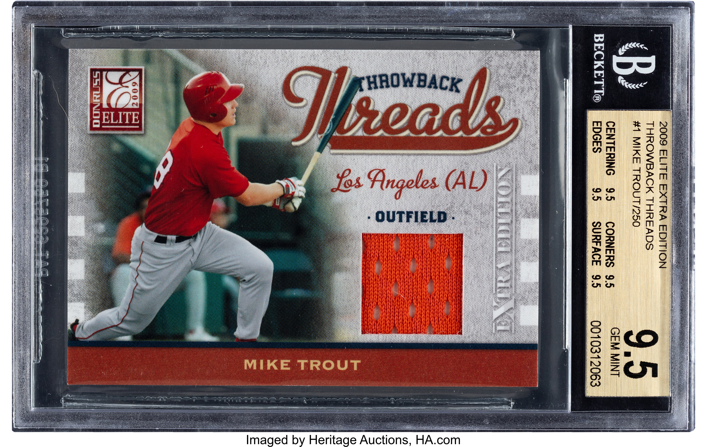 2009 Donruss Elite Extra Edition Mike Trout Throwback Threads