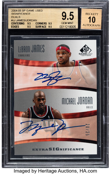 1/1 Game Used LEBRON JAMES / MICHAEL JORDAN Dual Jersey