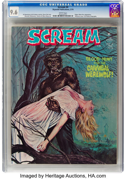 Magazines:Horror, Scream #4 (Skywald, 1974) CGC NM+ 9.6 White pages....
