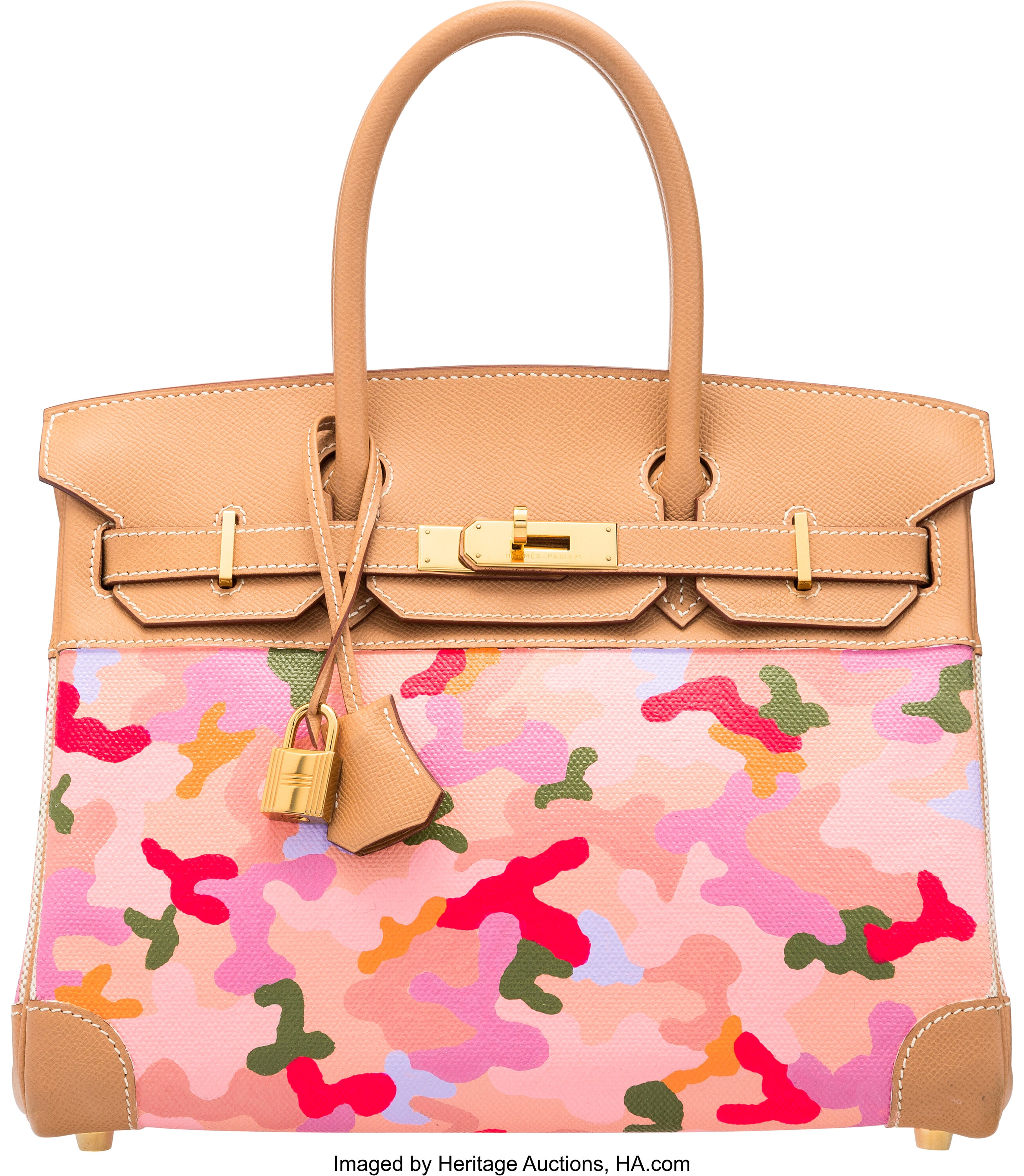 Hermes 30cm Customized Pink Camouflage Natural Epsom Leather Birkin Lot 16008 Heritage Auctions