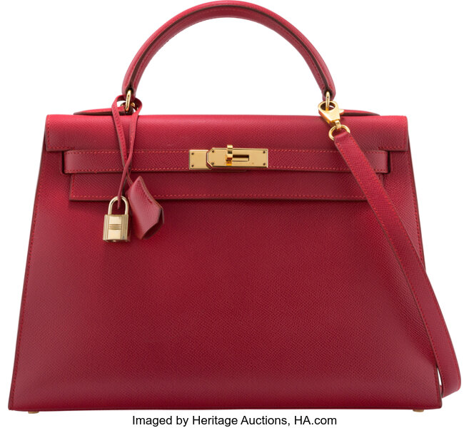 HERMES Courchevel Kelly Sellier 28 Rouge Vif 1230686