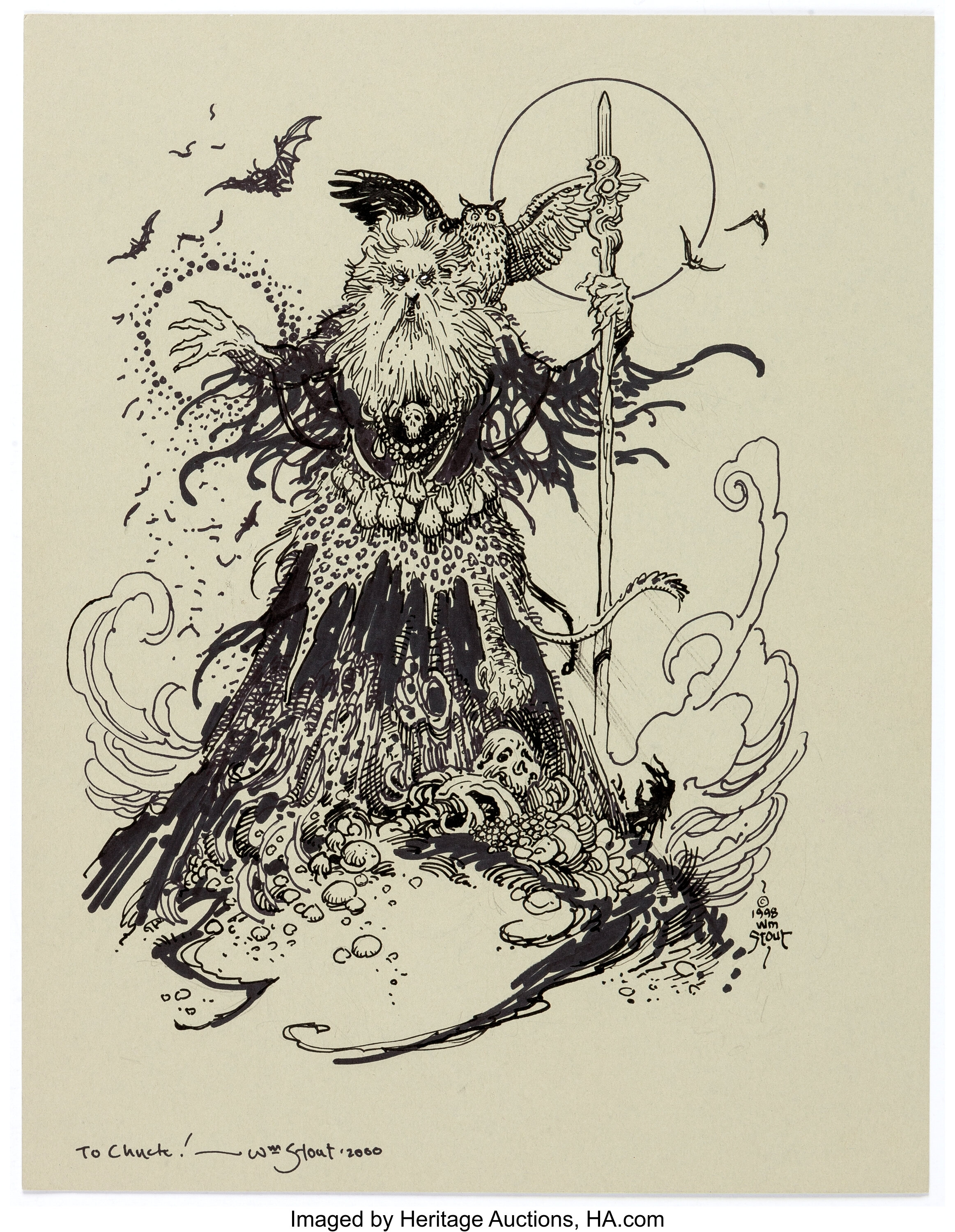 William Stout signed Wizards 20th Anniversary limited edition art