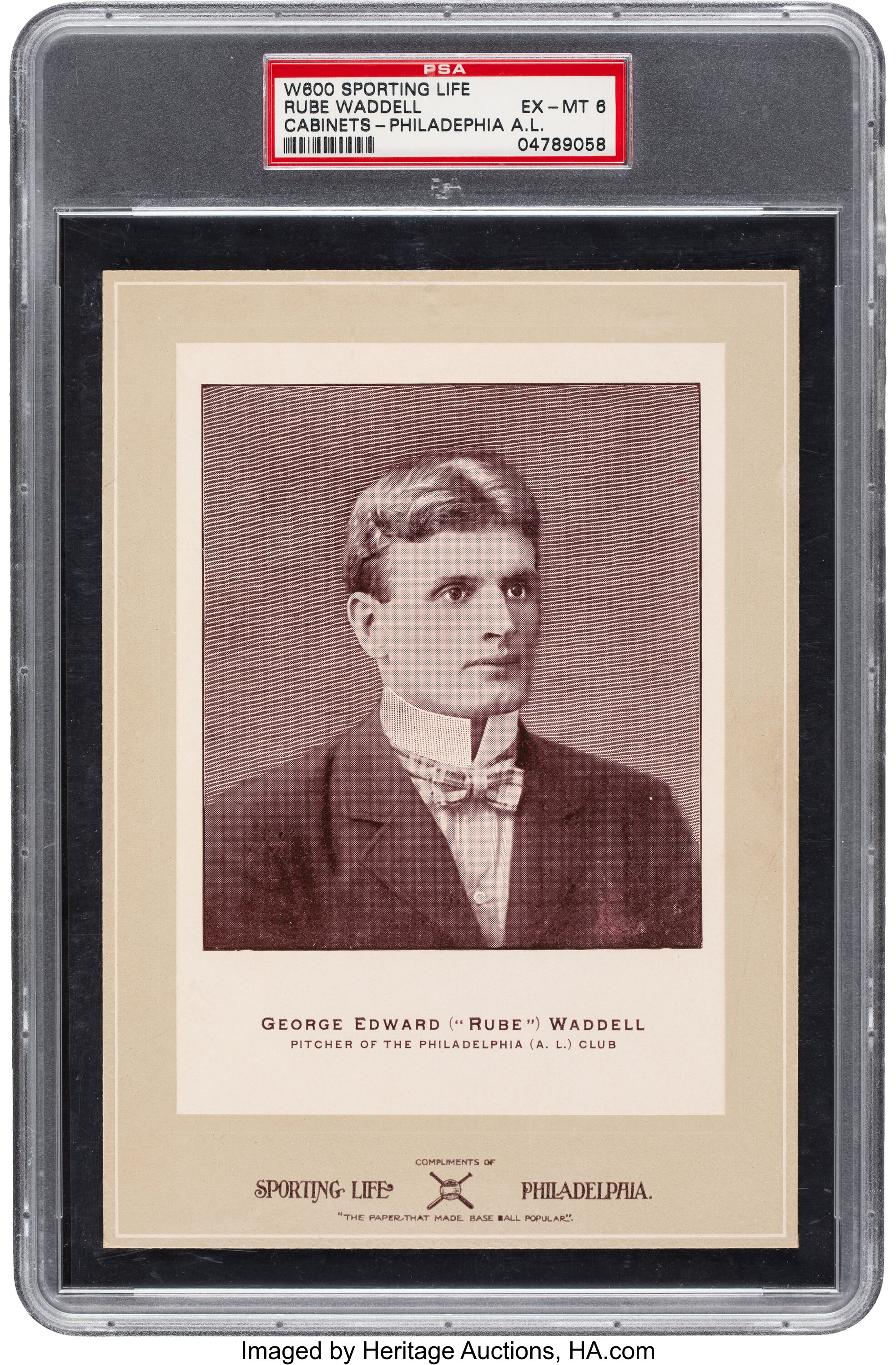 1902-11 W600 Sporting Life - Type 3 Rube Waddell (Street | Lot #80095 |  Heritage Auctions