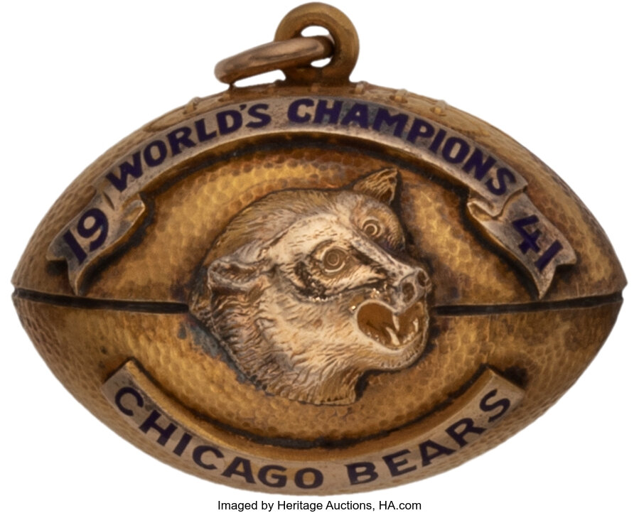 1941 Bears gold fob  Pro Football Hall of Fame