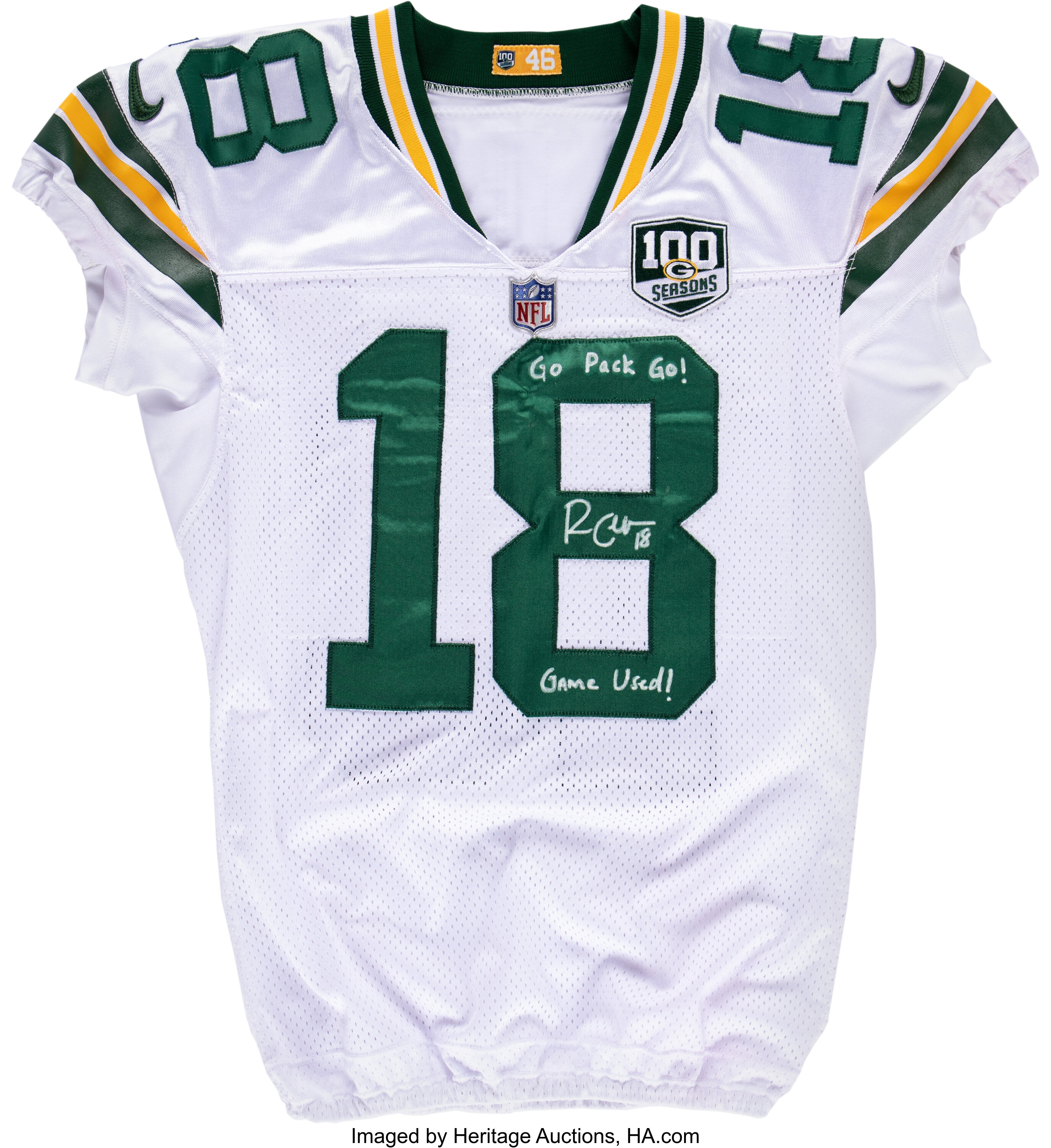 2018 Randall Cobb Game Worn & Signed Green Bay Packers Jersey