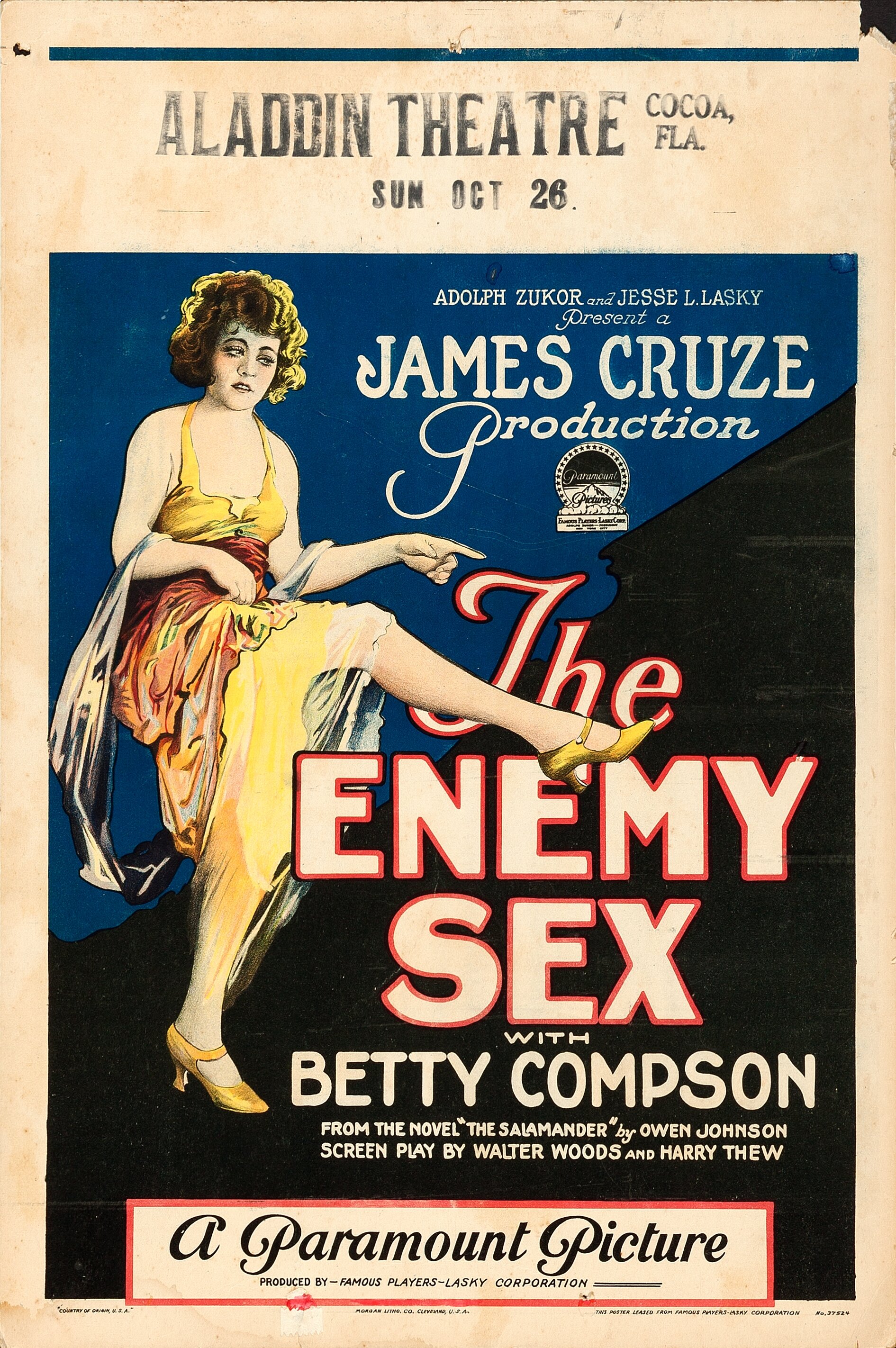 The Enemy Sex Paramount 1924 Fine Window Card 14 X 22 Lot 51162 Heritage Auctions 4639