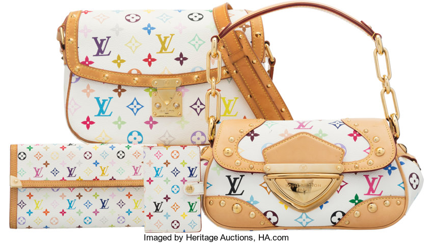 At Auction: Louis Vuitton, Louis Vuitton Sologne White Multicolour Monogram  Handbag.