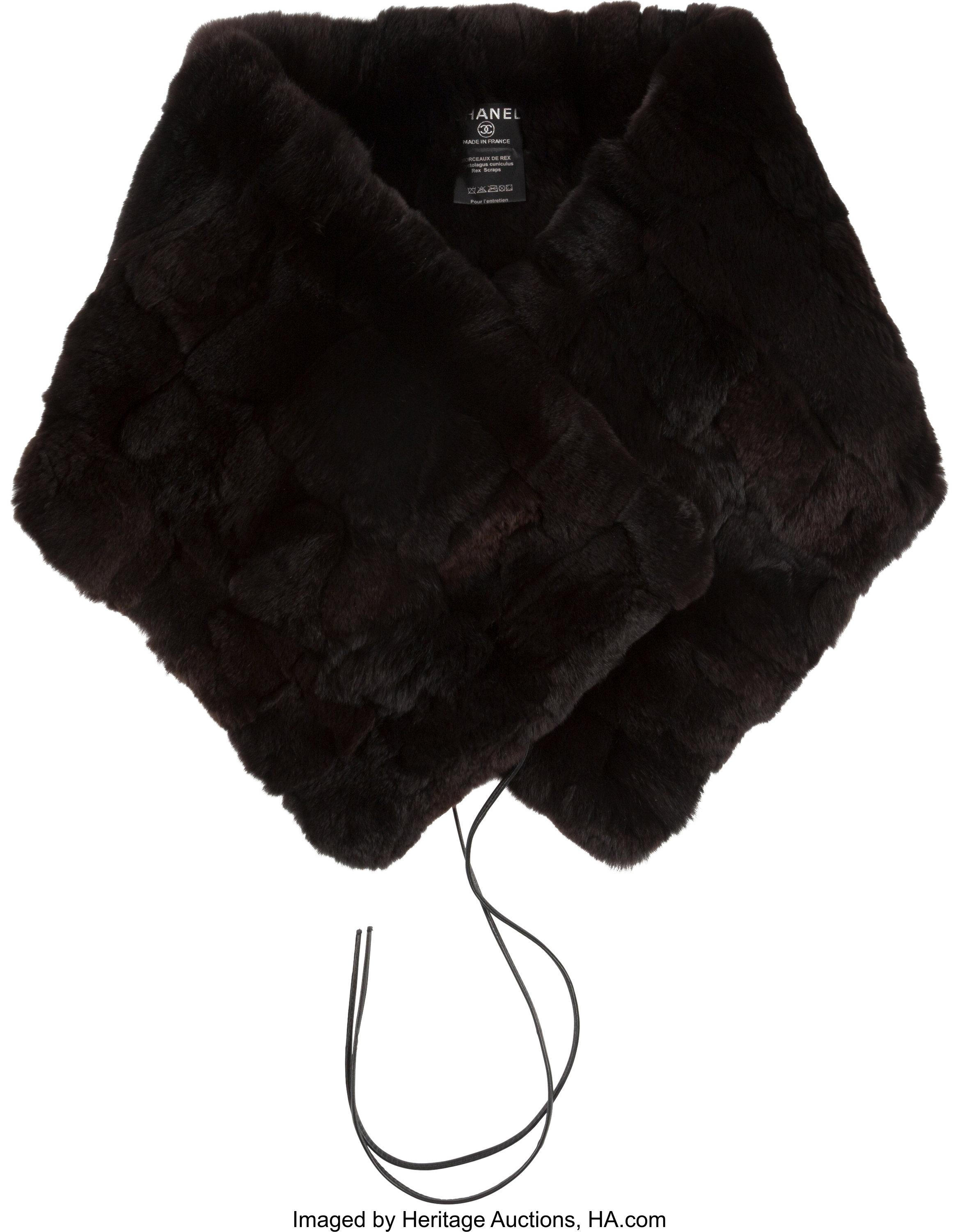 CHANEL Lambskin Rabbit Fur Crystal CC Gloves Black 8 93210