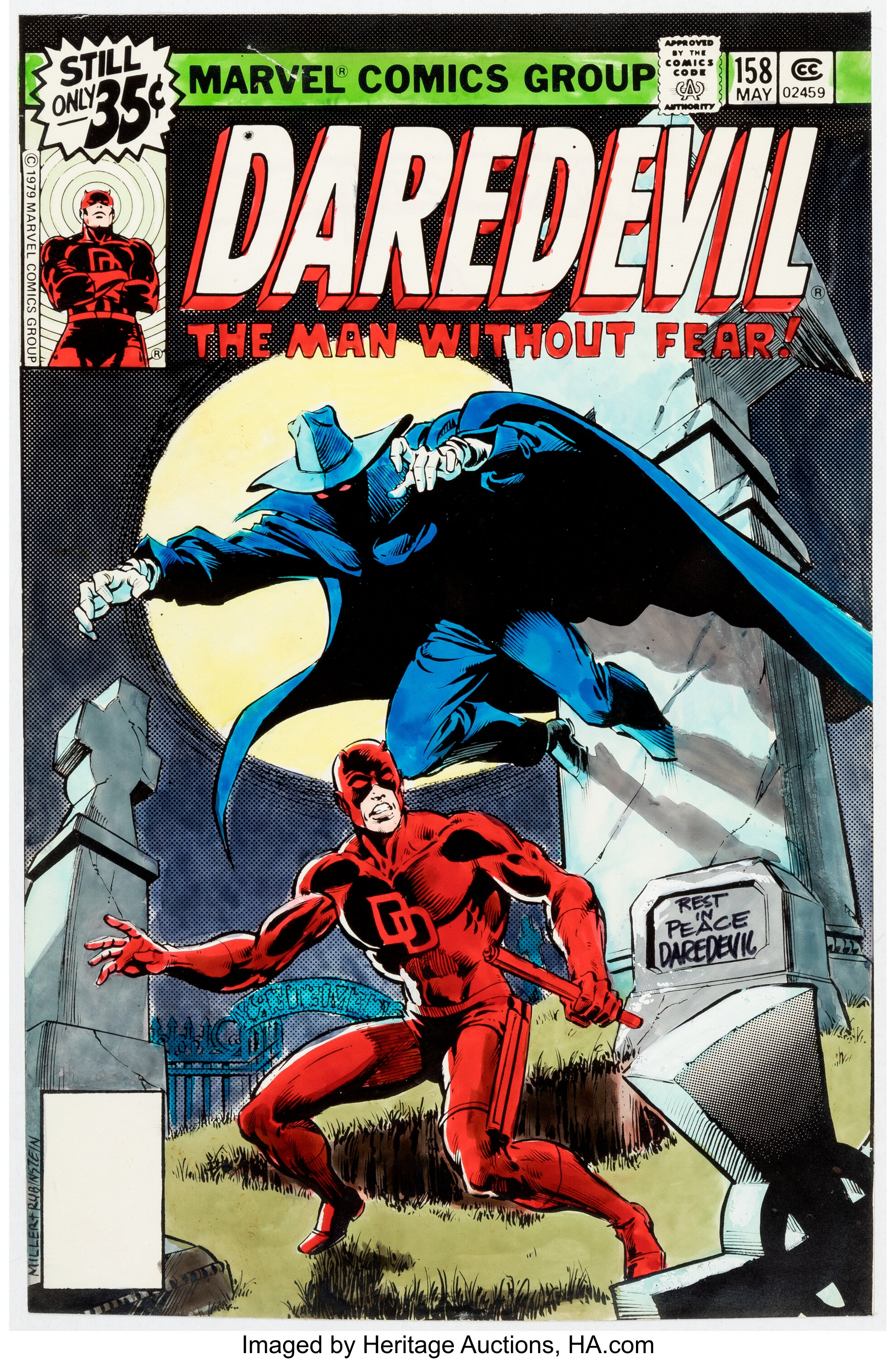 Marvel Artist Daredevil 158 Cover Color Guide Marvel Comics Lot 