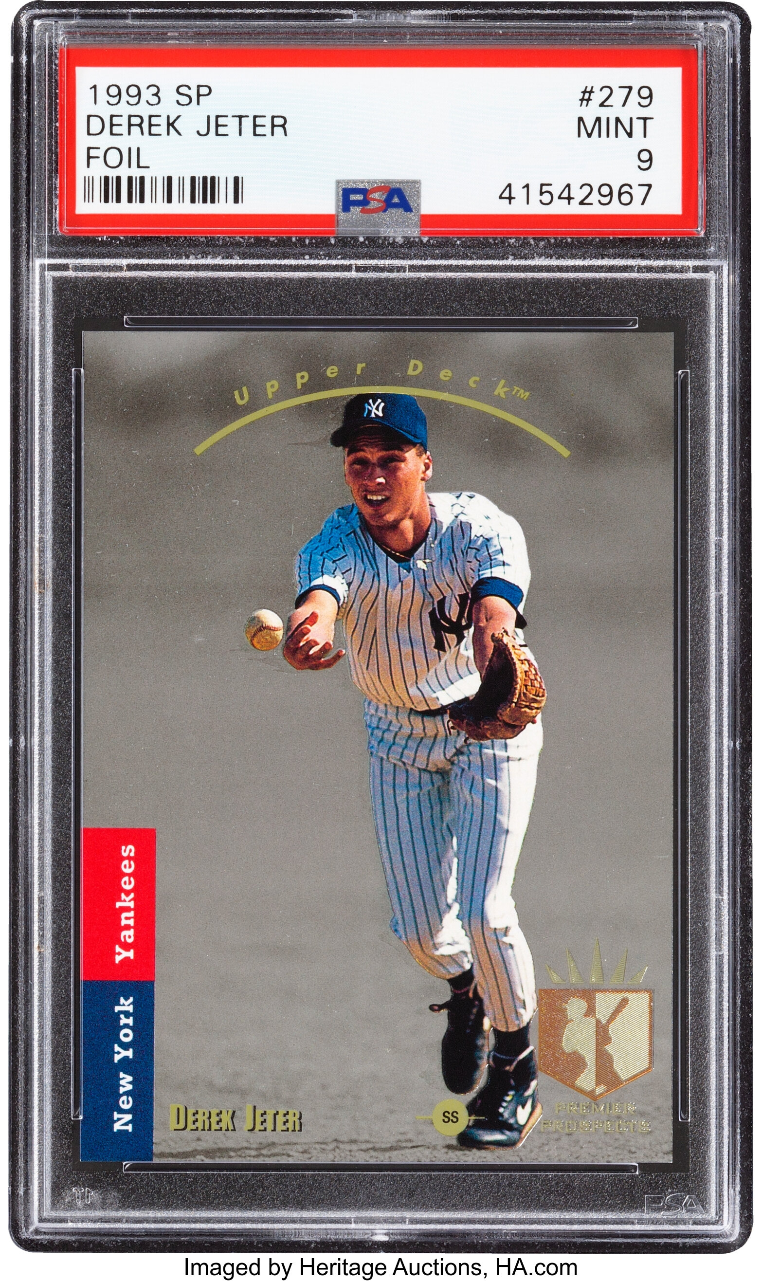 1993 Upper Deck SP Foil #279 Derek Jeter Rookie Card - PSA EX 5 on