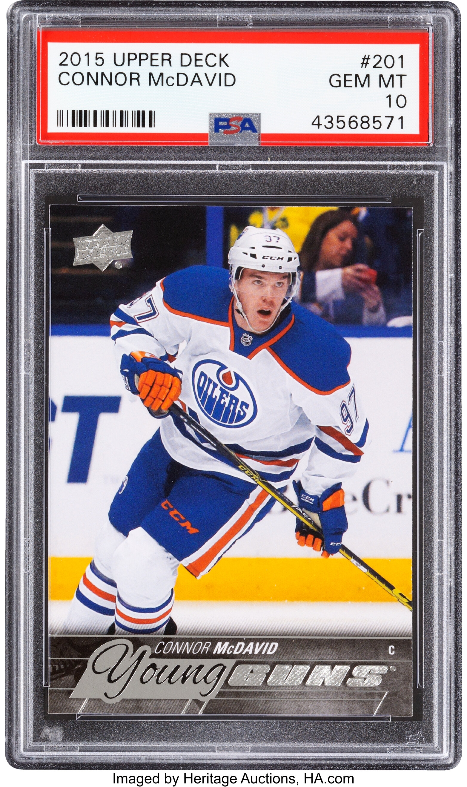 Connor McDavid Edmonton Oilers 2015-16 Upper Deck Series One Parkhurst  Rookies Blue #PR-1 BGS Authenticated 8.5 Rookie Card - 9.5,8,9,9.5 Subgrades