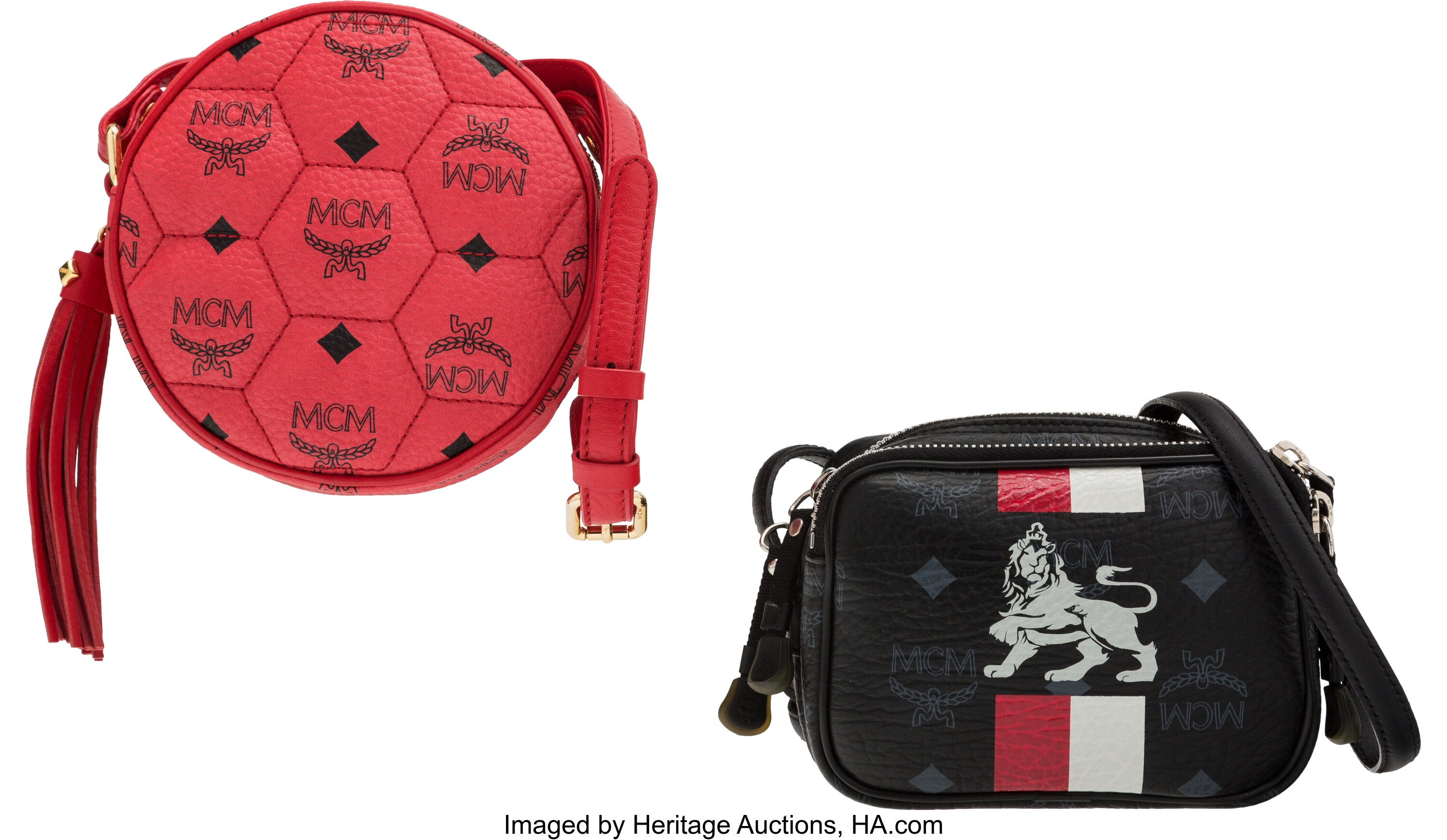 Sold at Auction: MCM Visetos Leather Crossbody Bag