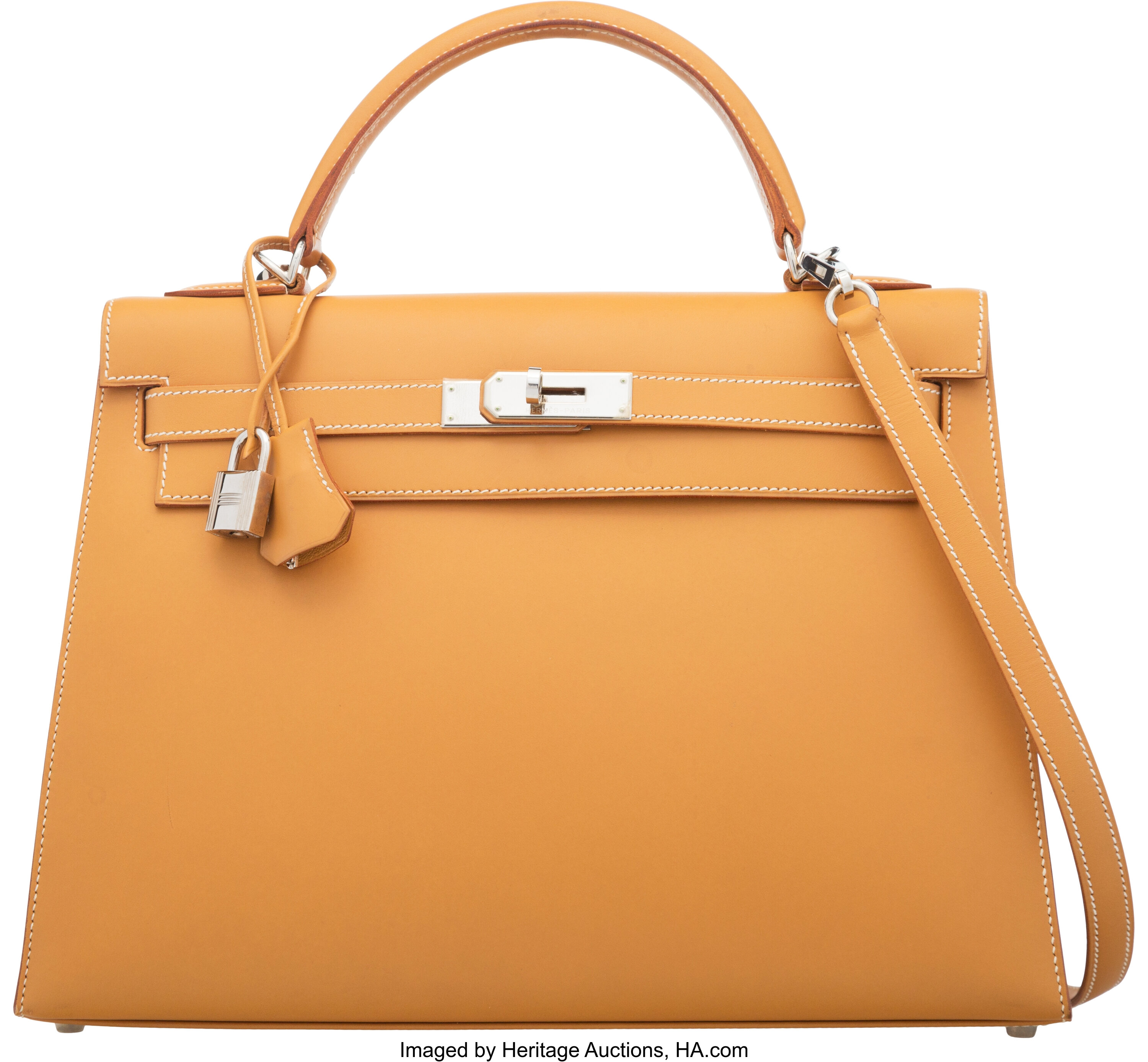 Hermes Gold Clemence Leather Marwari GM Bag with Palladium, Lot #58189