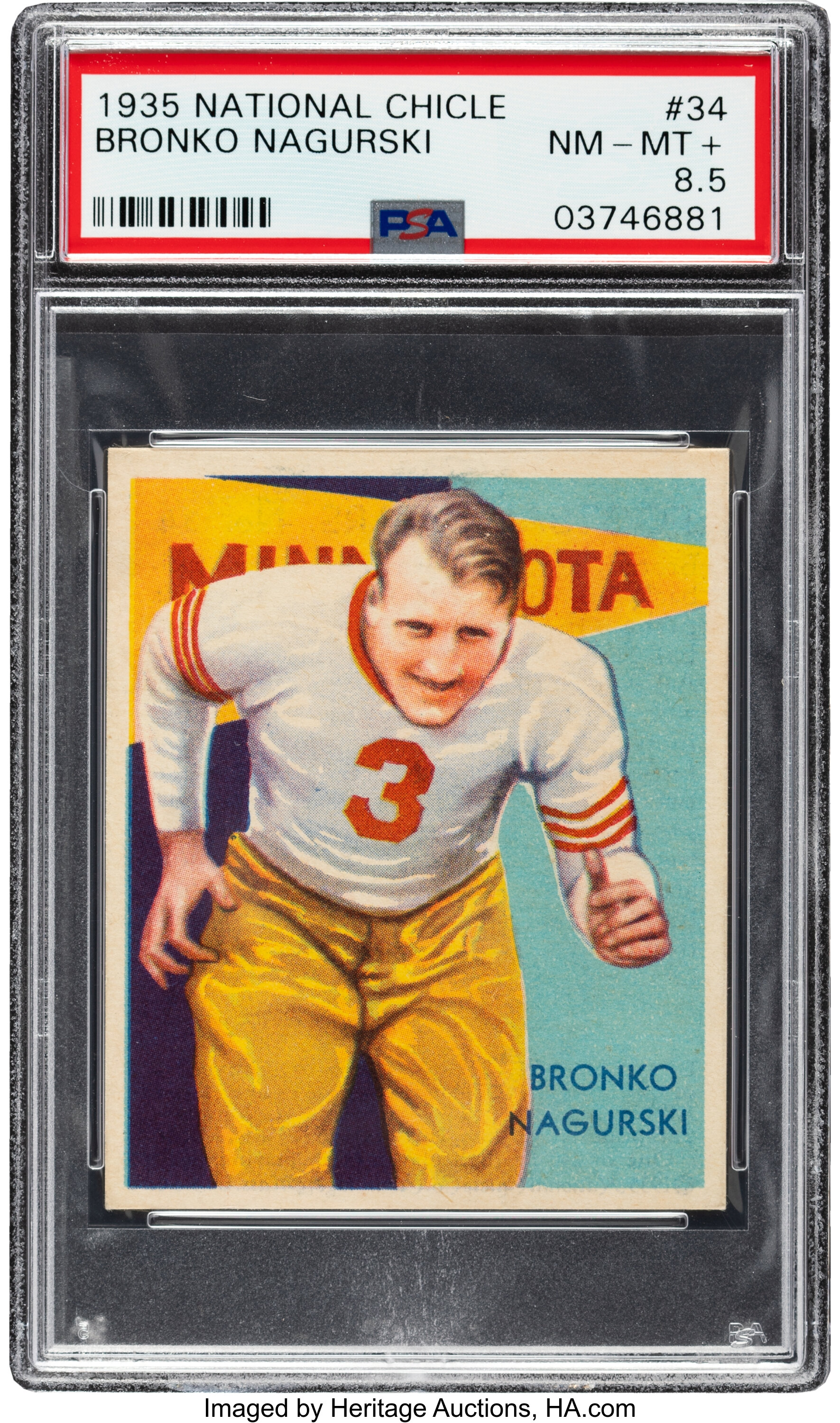 1935 Bronko Nagurski and the top ten most valuable football cards