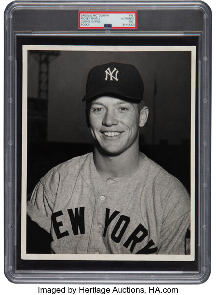 Lot Detail - INCREDIBLE 1951 MICKEY MANTLE ORIGINAL PHOTOGRAPH WEARING #7  FOR THE VERY FIRST TIME - ONLY KNOWN EXAMPLE FROM HIS 1ST GAME IN ONE OF  BASEBALL'S MOST ICONIC JERSEY NUMBERS 