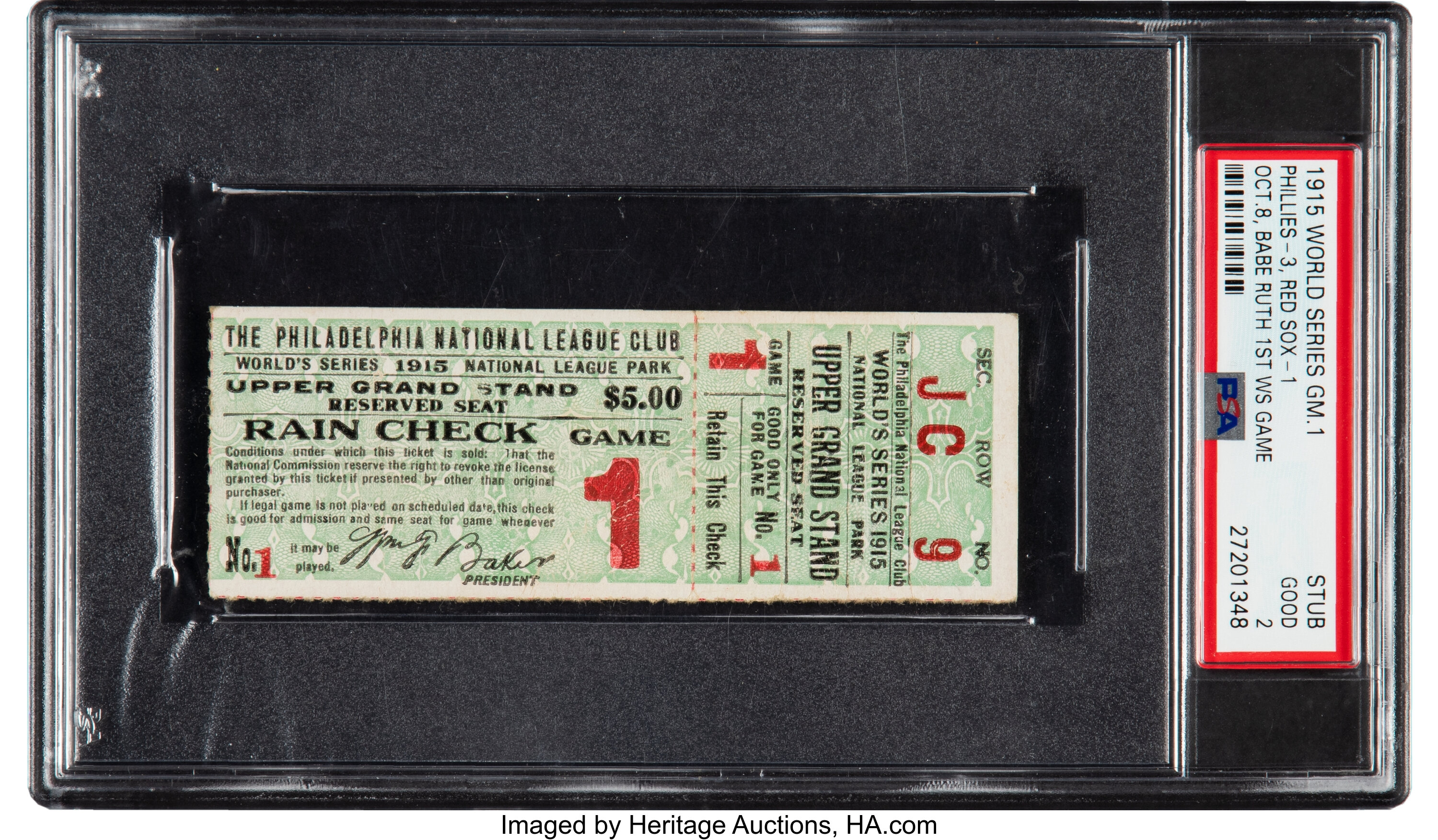 1944 World Series Ticket Stub. Here we offer a fine ticket stub, Lot  #10412