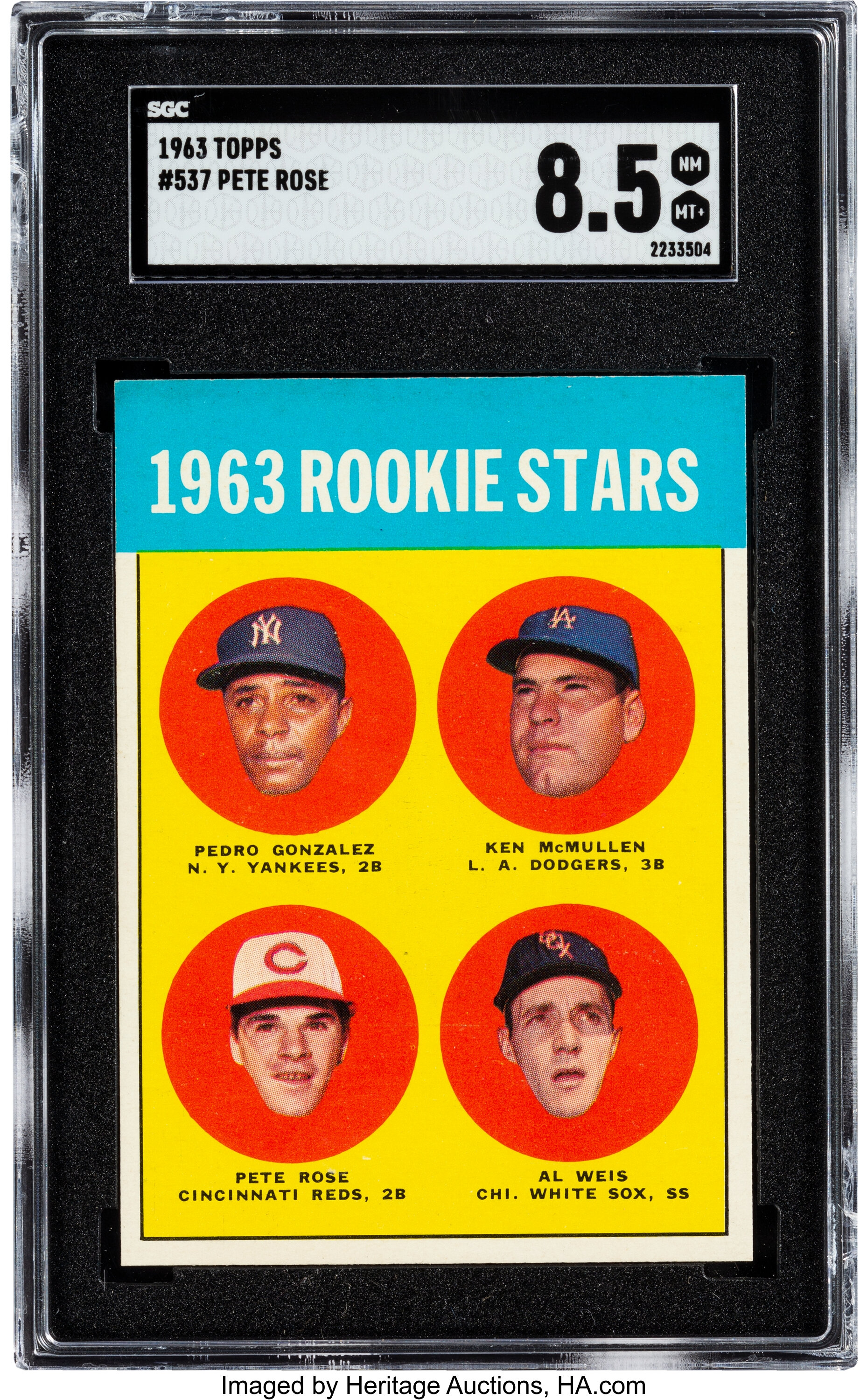 1963 Topps #537 Rookie Stars Pete Rose / Al Weis / Ken McMullen