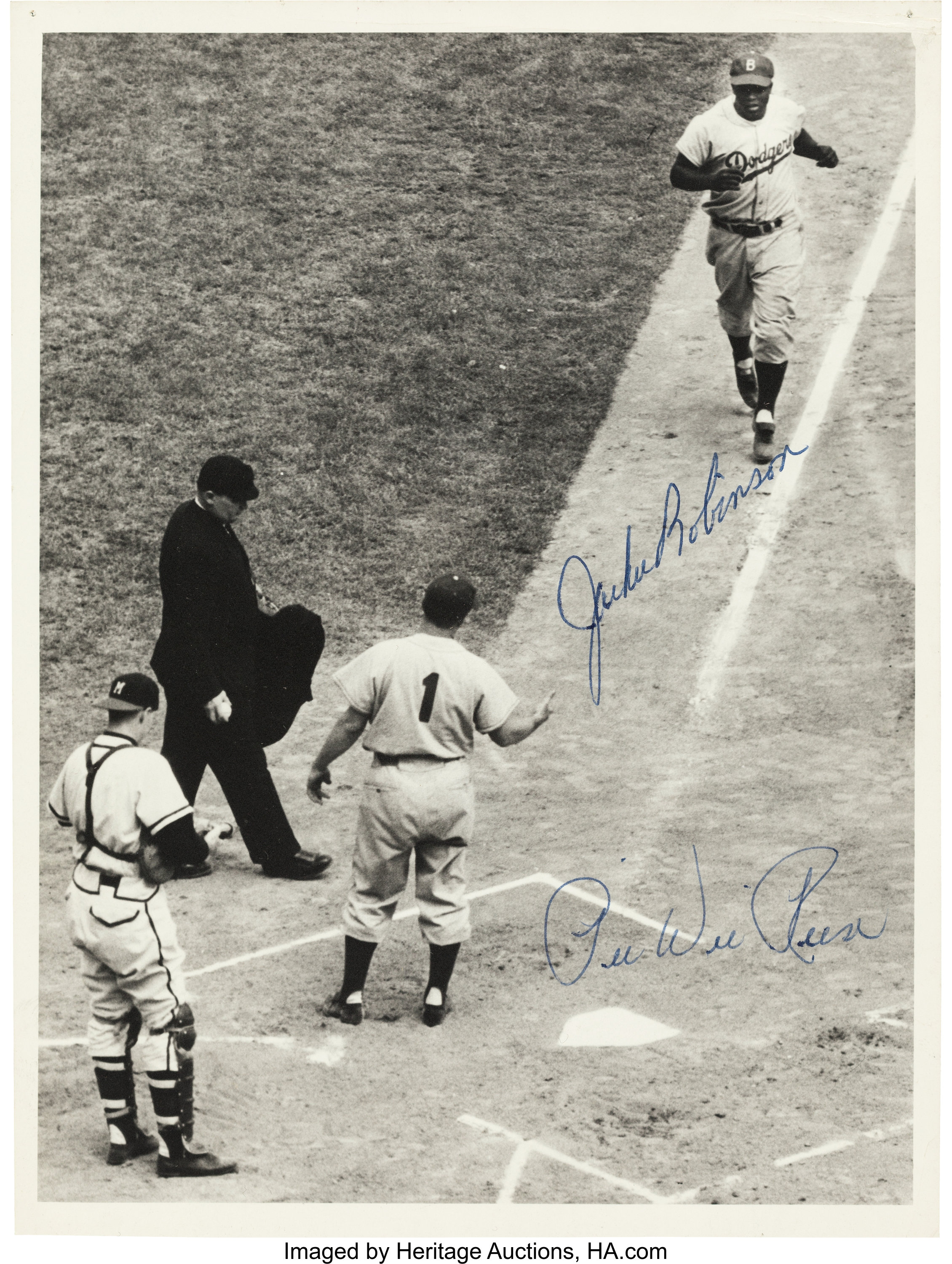 1960's Jackie Robinson & Pee Wee Reese Signed Photograph. , Lot #53336