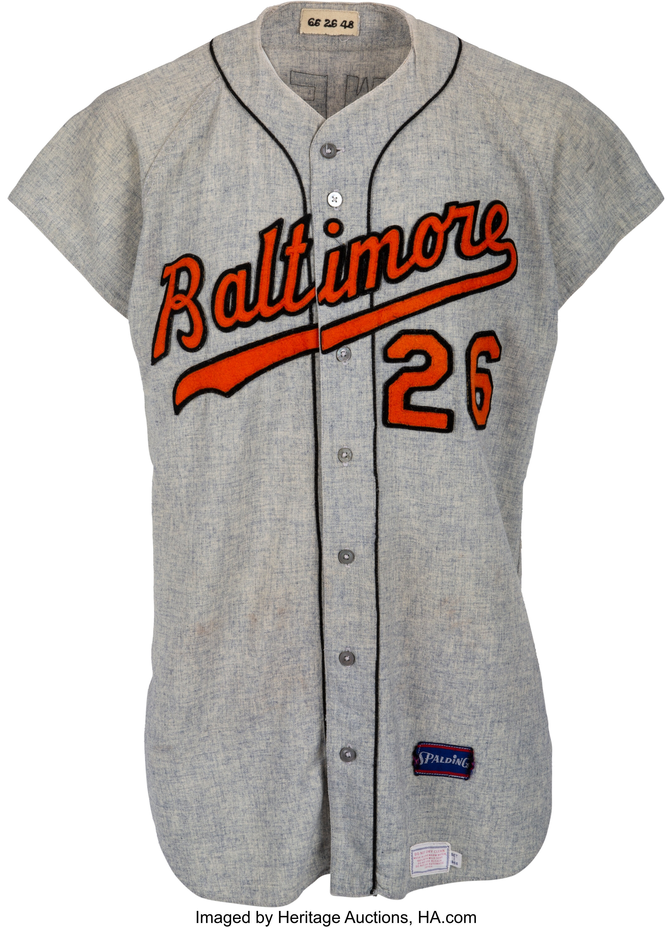1966 Boog Powell Game Worn Baltimore Orioles Jersey.  Baseball
