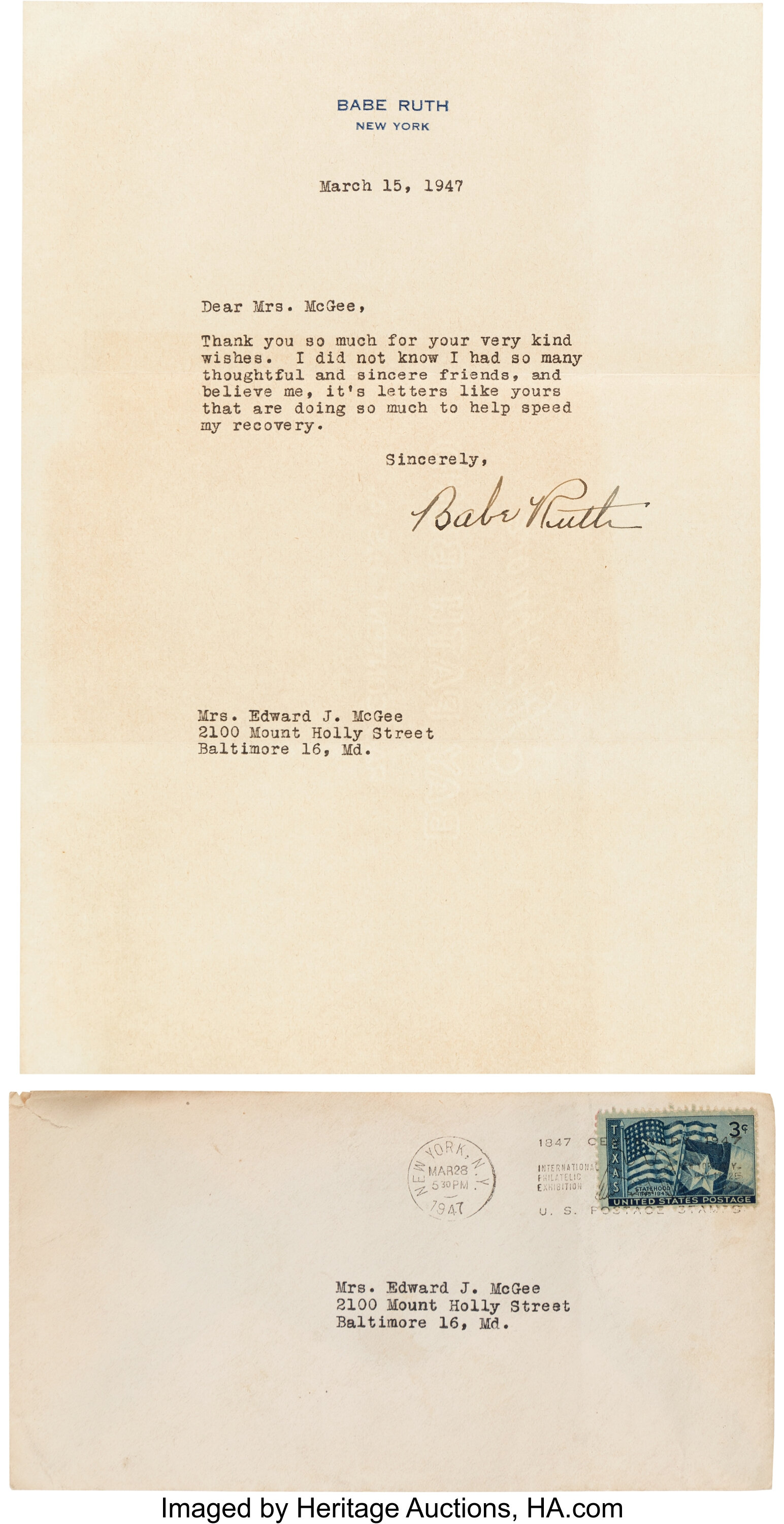 Last Babe Ruth-signed ball, Ali 'Chappaquiddick' letter headed to