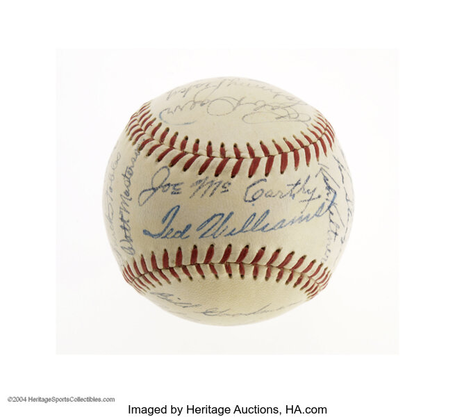 Lot - SIGNED BASEBALL EXHIBIT CARD: TED WILLIAMS Vintage