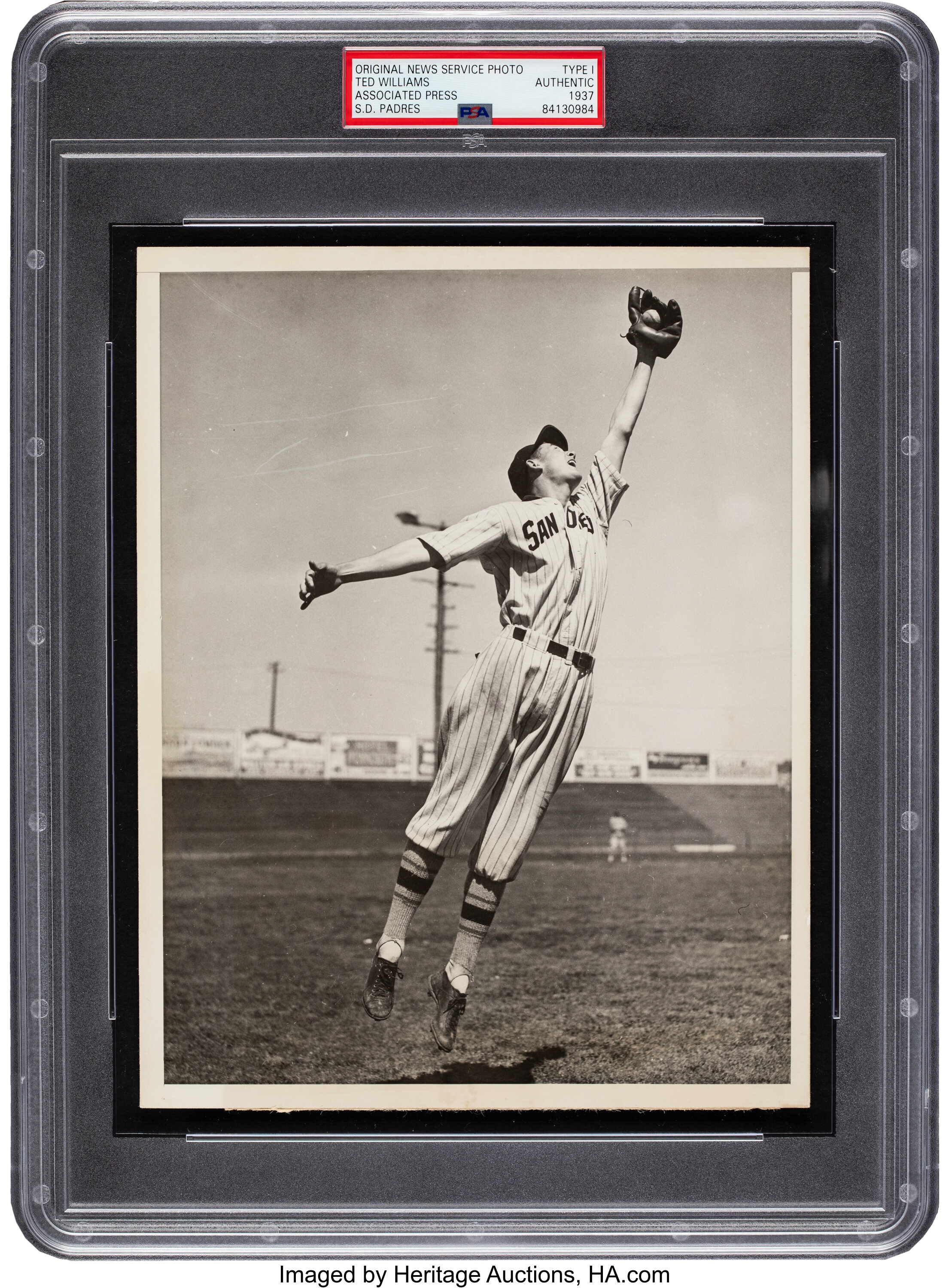 1937 Ted Williams San Diego Padres Minor League Original News, Lot #51016