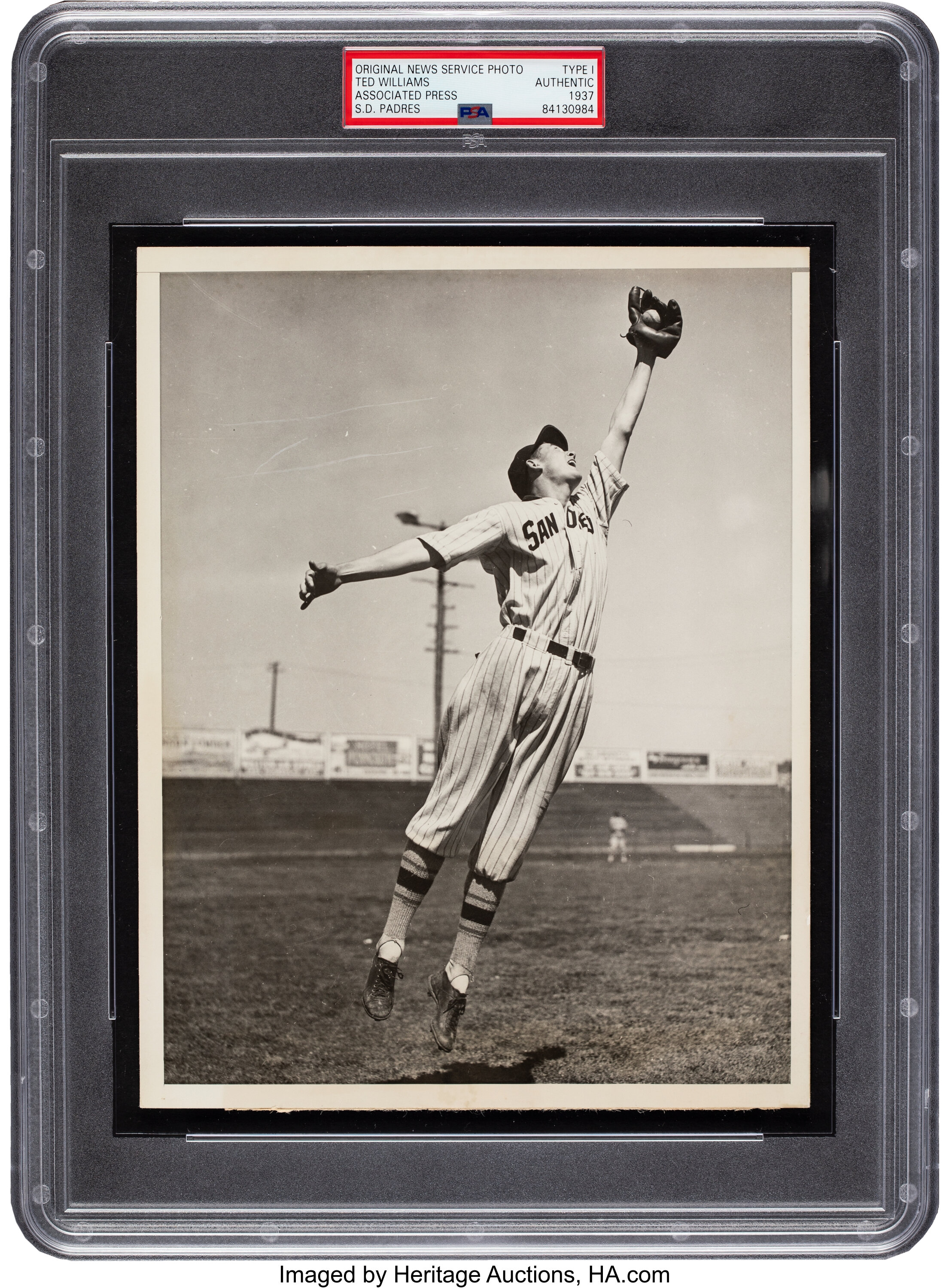 1937 Ted Williams San Diego Padres Minor League Original News