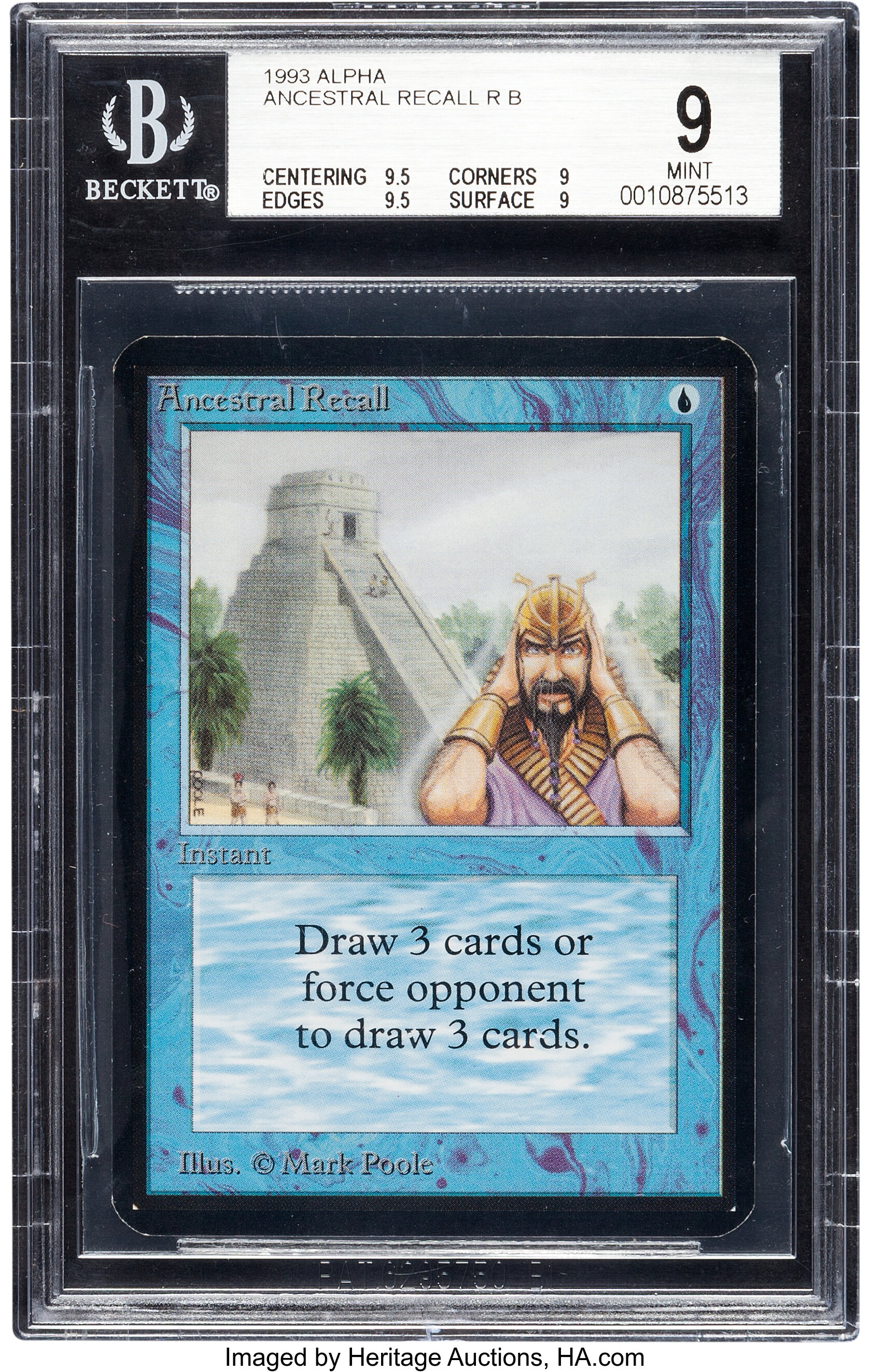 Magic: The Gathering Alpha Edition Ancestral Recall BGS 9 (Wizards 