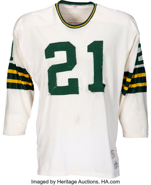 1970 Bob Jeter Game Worn Green Bay Packers Jersey.  Football, Lot  #56587